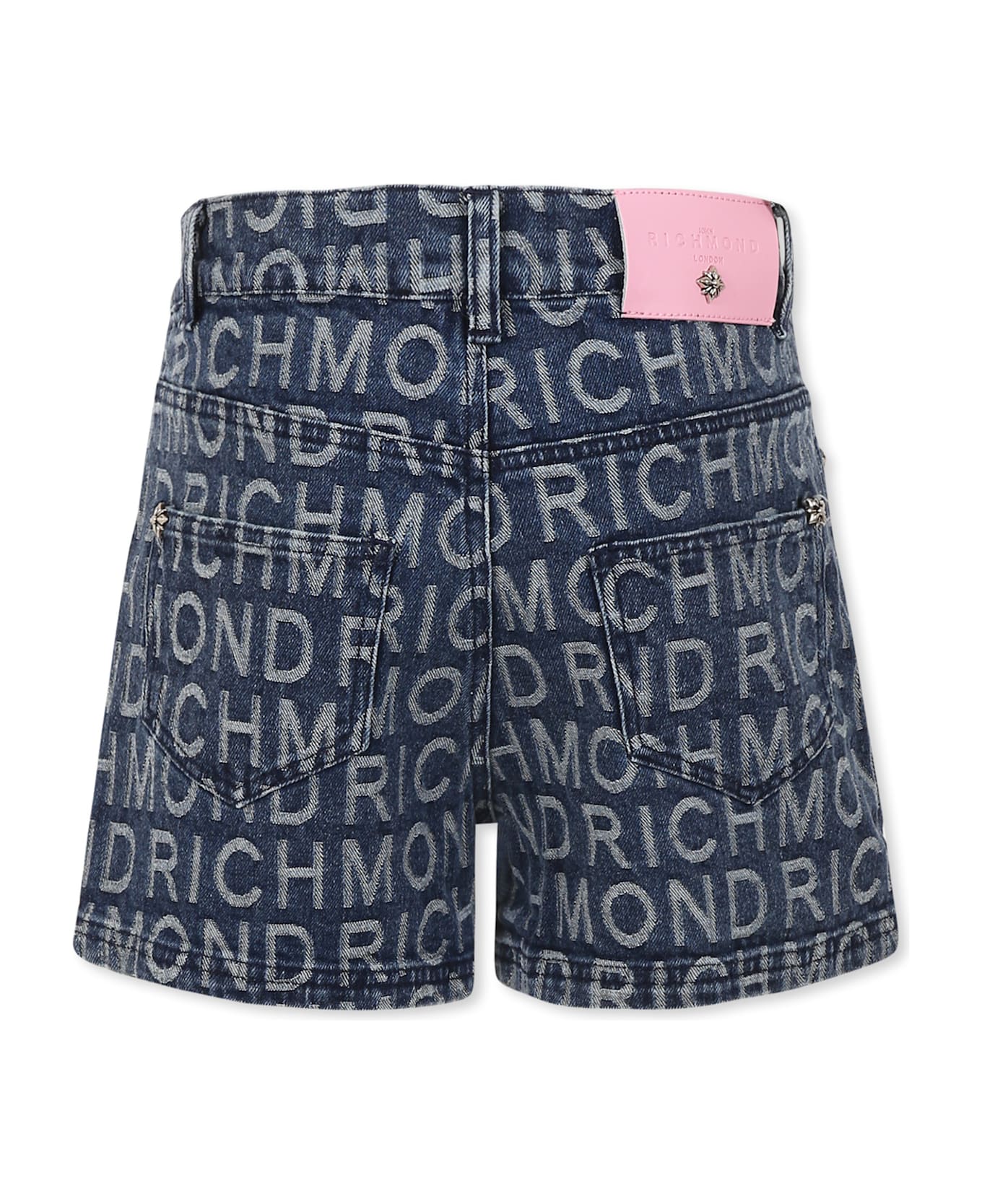 Richmond Denim Shorts For Girl With Logo - Denim