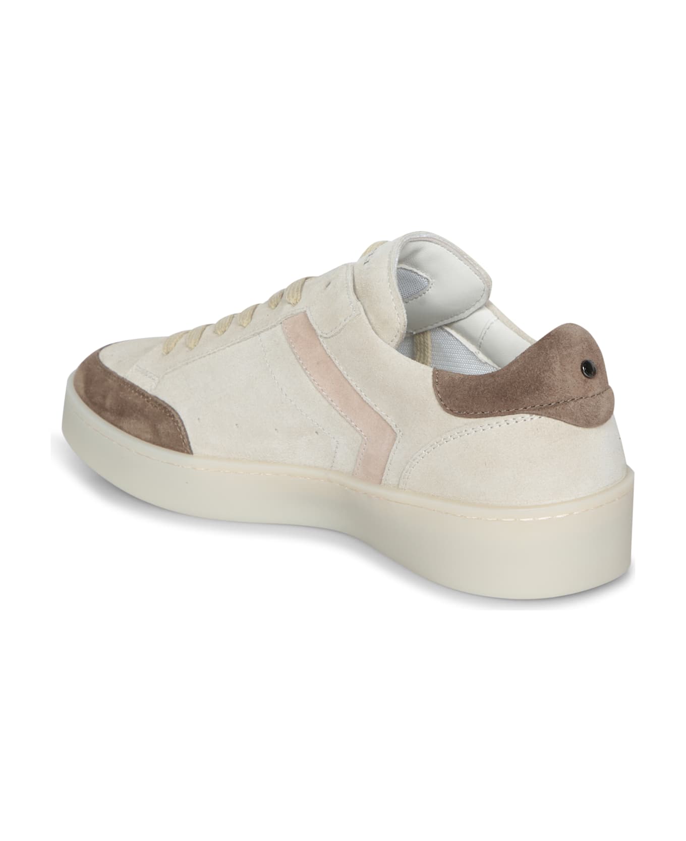 Canali Beige/brown Suede Sneakers - Brown