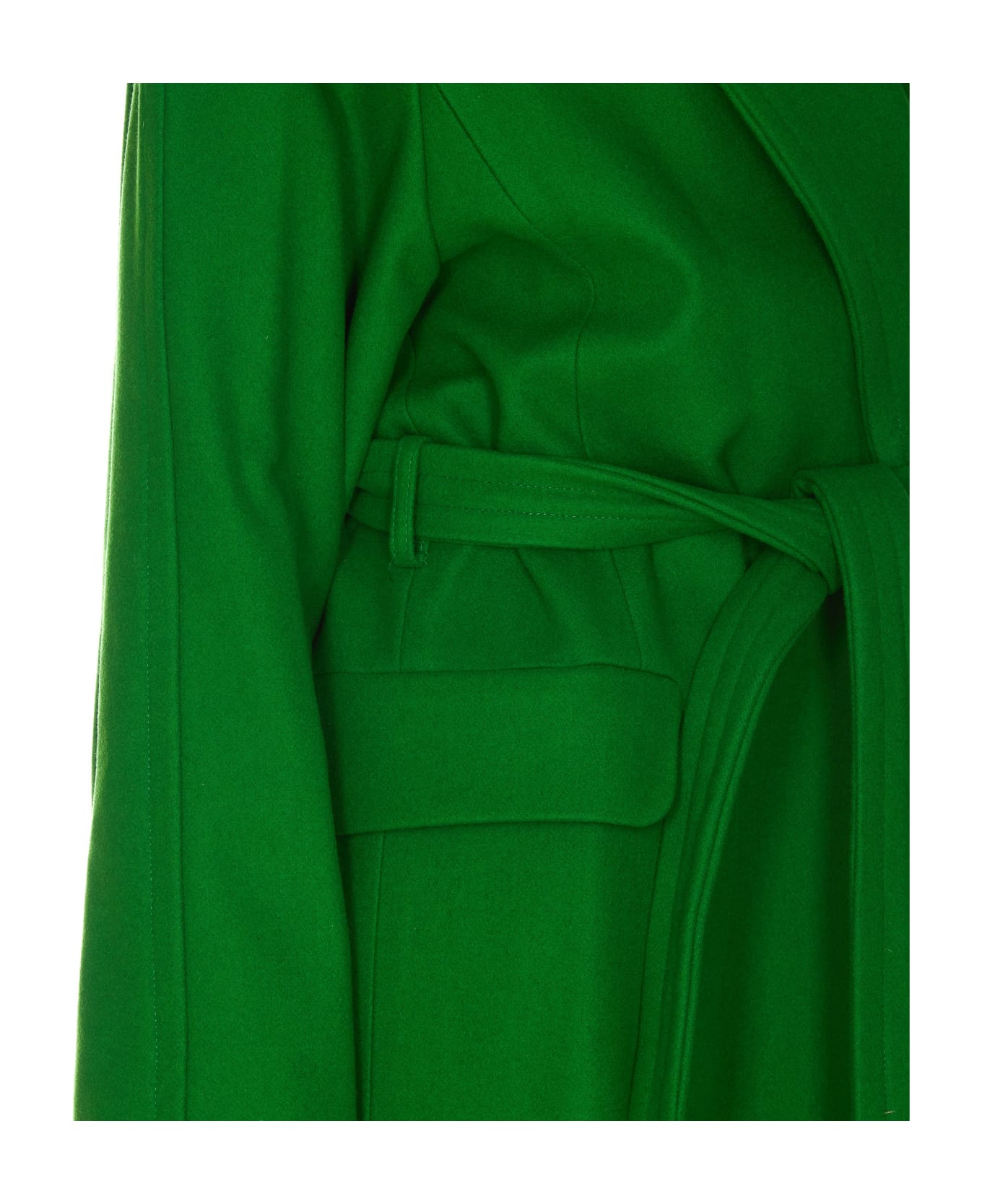 A.P.C. 'florence' Coat In Green Virgin Wool Blend - Green
