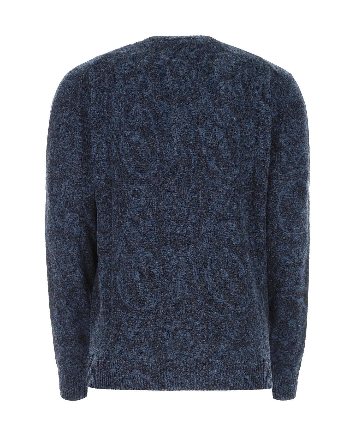 Etro Embroidered Cotton Sweater - Blu