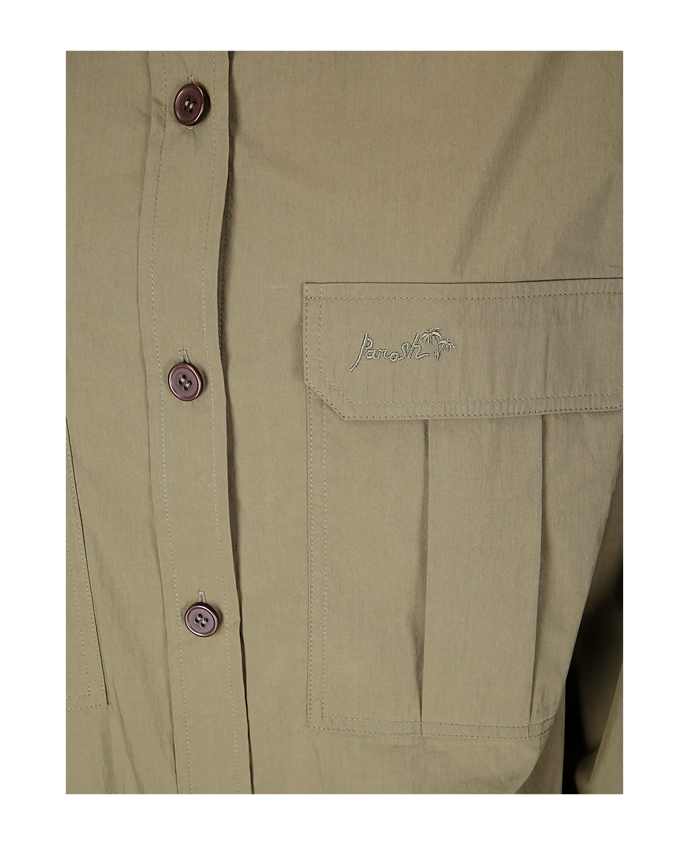 Parosh Long Dress - OLIVE GREEN
