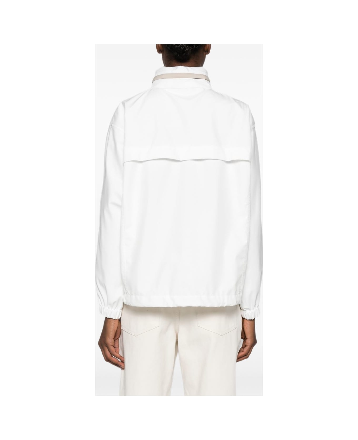 Brunello Cucinelli Zipped Blouson Jacket - White