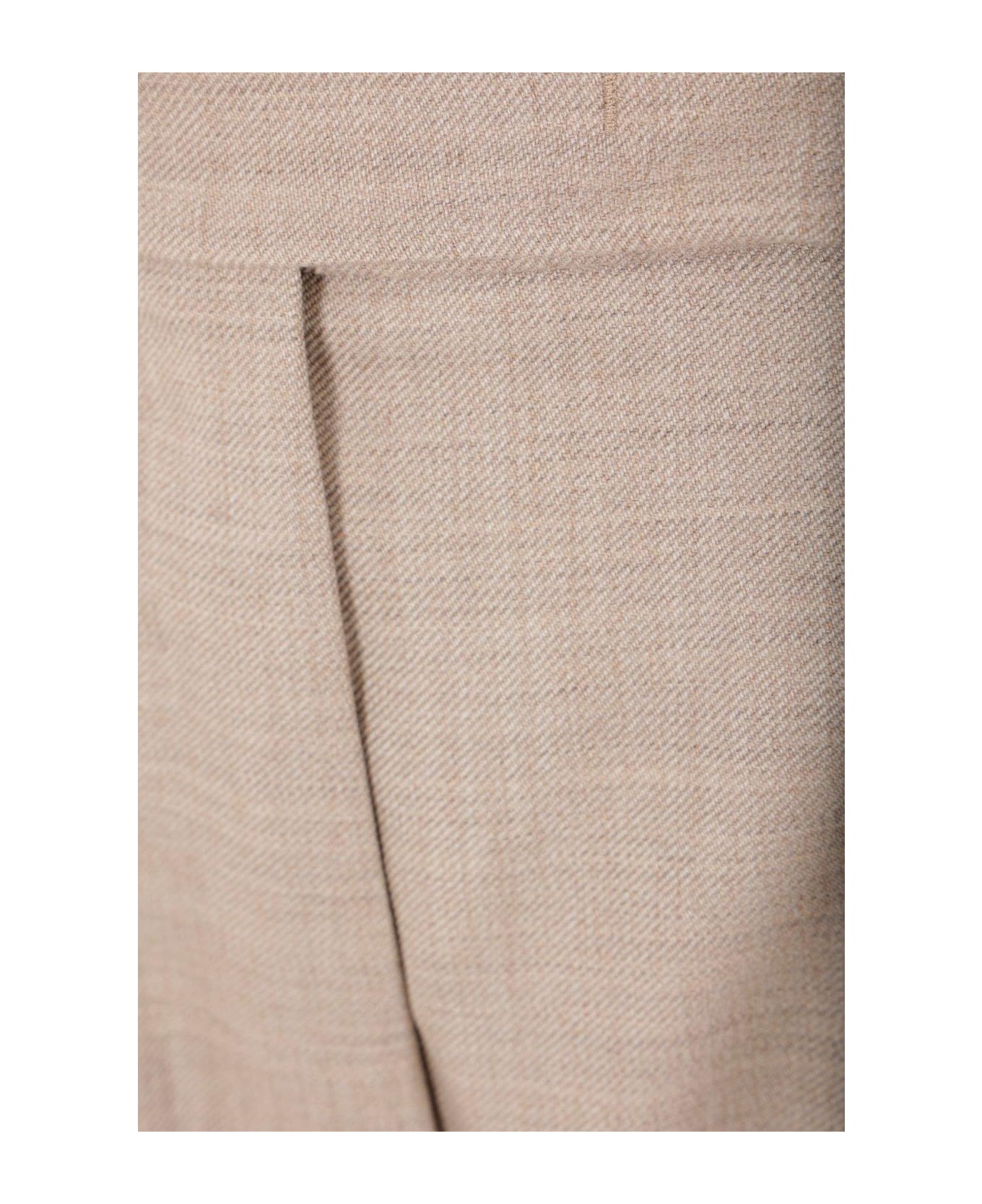 Max Mara Button Detailed Wide Leg Trousers Max Mara - Beige