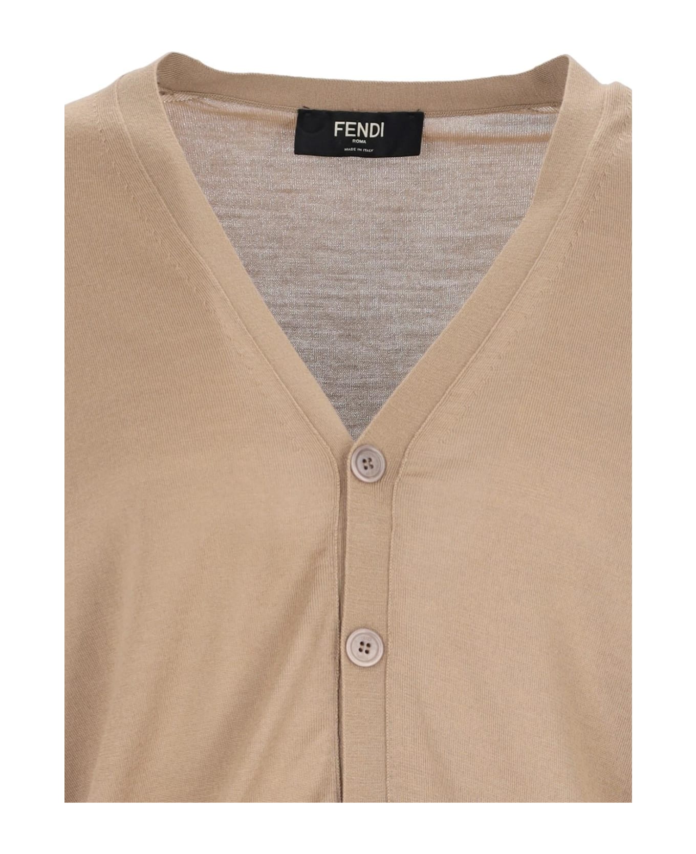 Fendi V-neck Cardigan - Nut