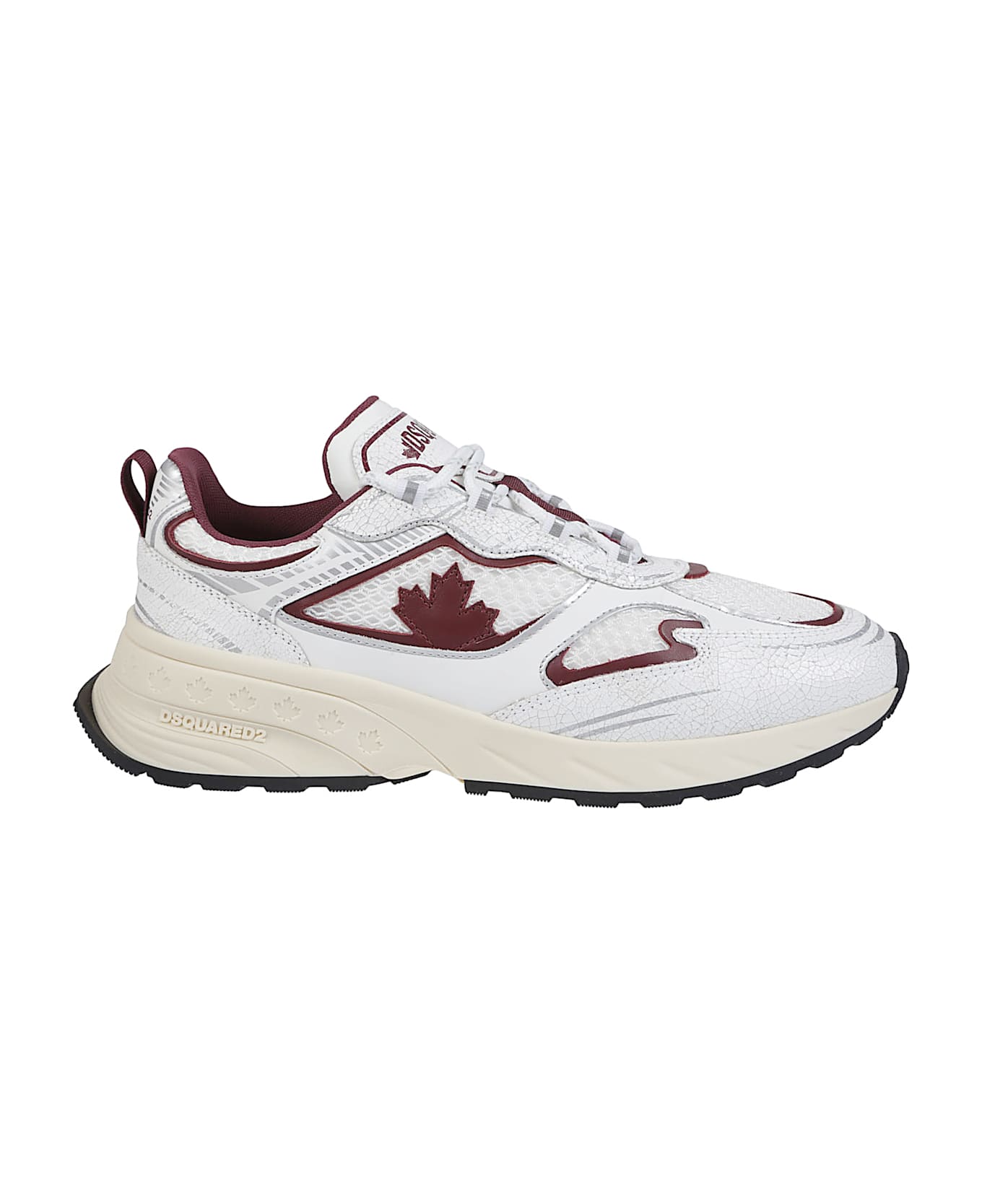 Dsquared2 Sprinter Lace-up Low Top Sneakers - Off White/vino