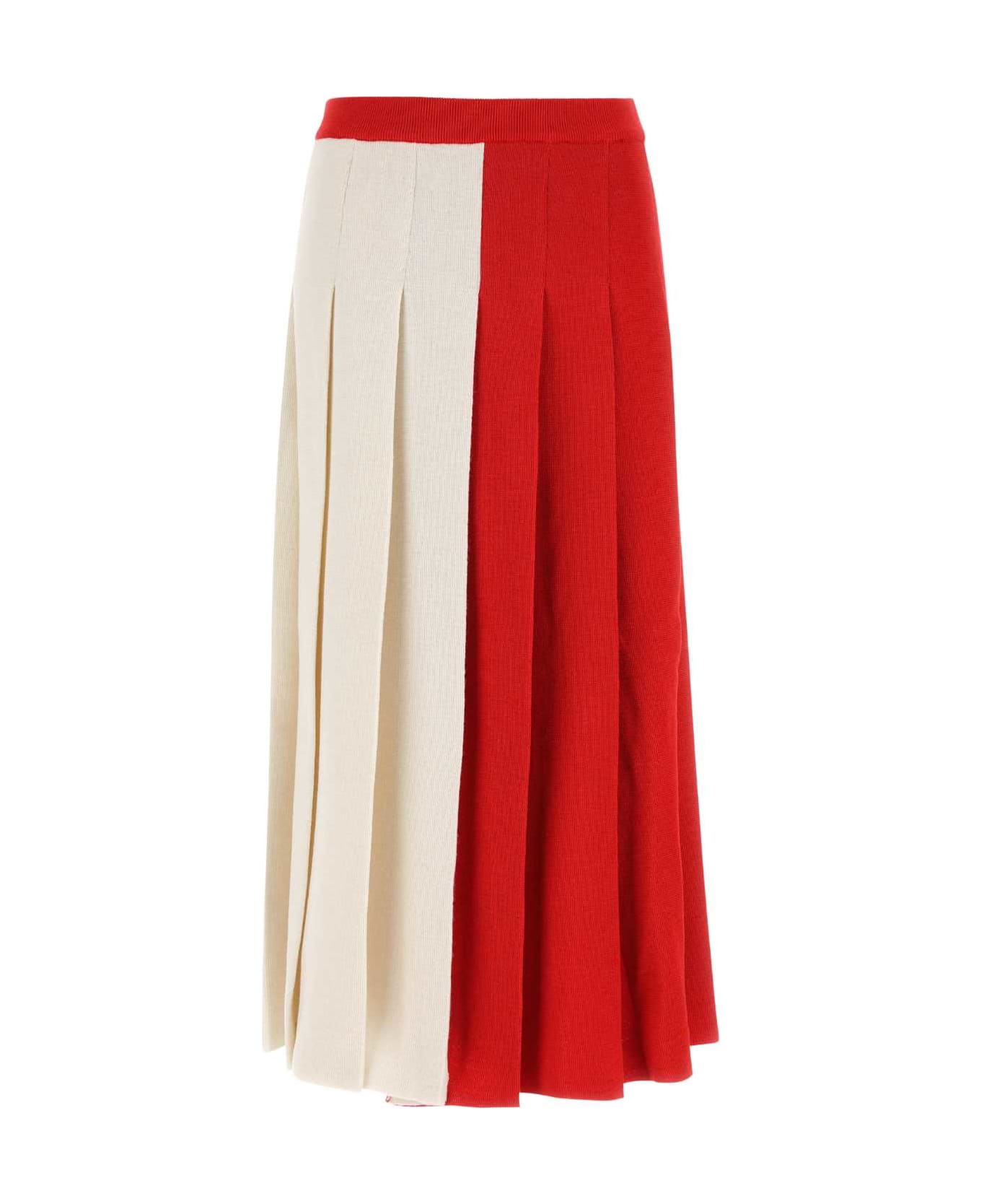 Gucci Two-tone Wool Skirt - Multicolor