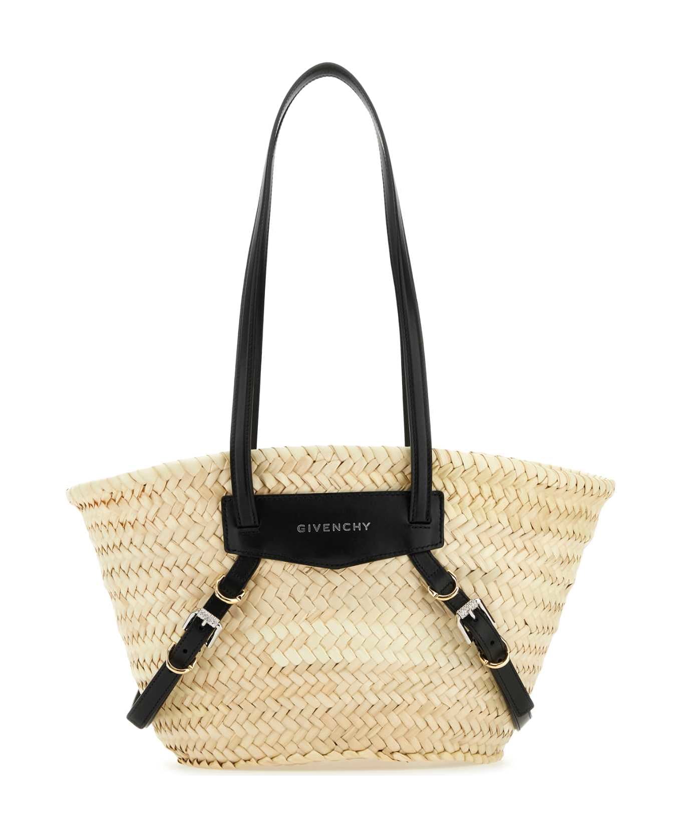 Givenchy Straw Small Voyou Basket Shopping Bag - BLACK