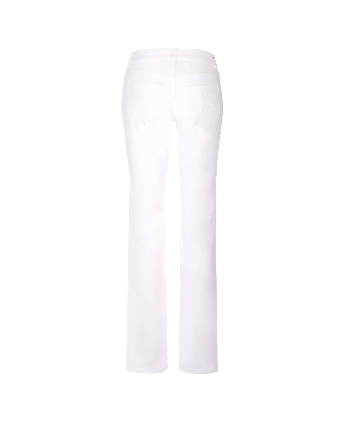 Palm Angels Straight Leg Jeans - Off White ボトムス