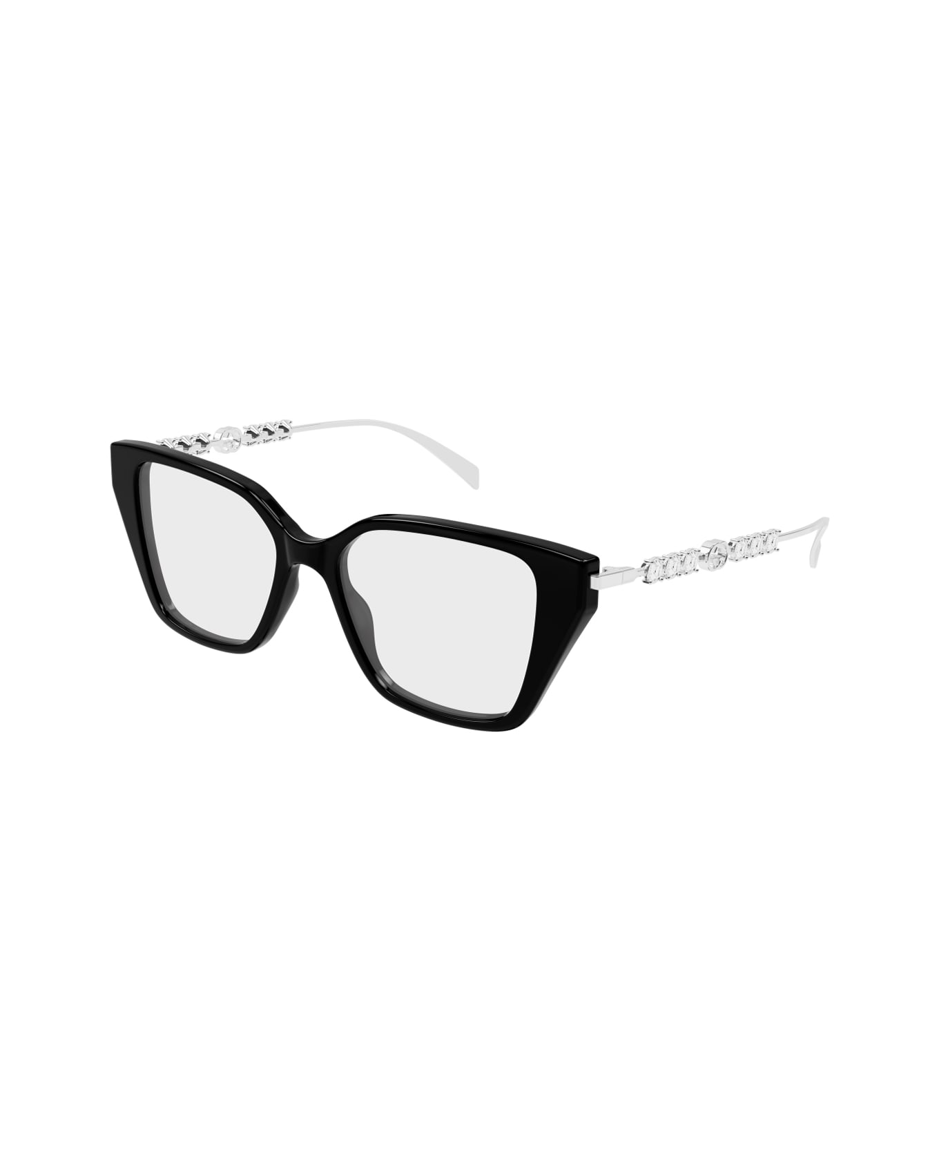 Gucci Eyewear Gucci Gg1969o Linea Emblem 002 Black Silver/ Strass Glasses - Nero