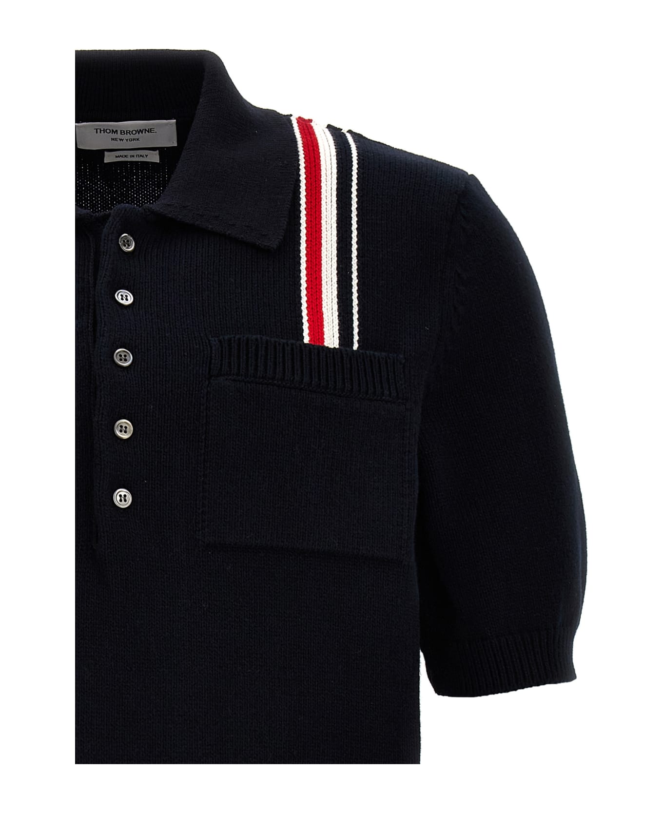 Thom Browne 'jersey Stitch' Polo Shirt - Blue