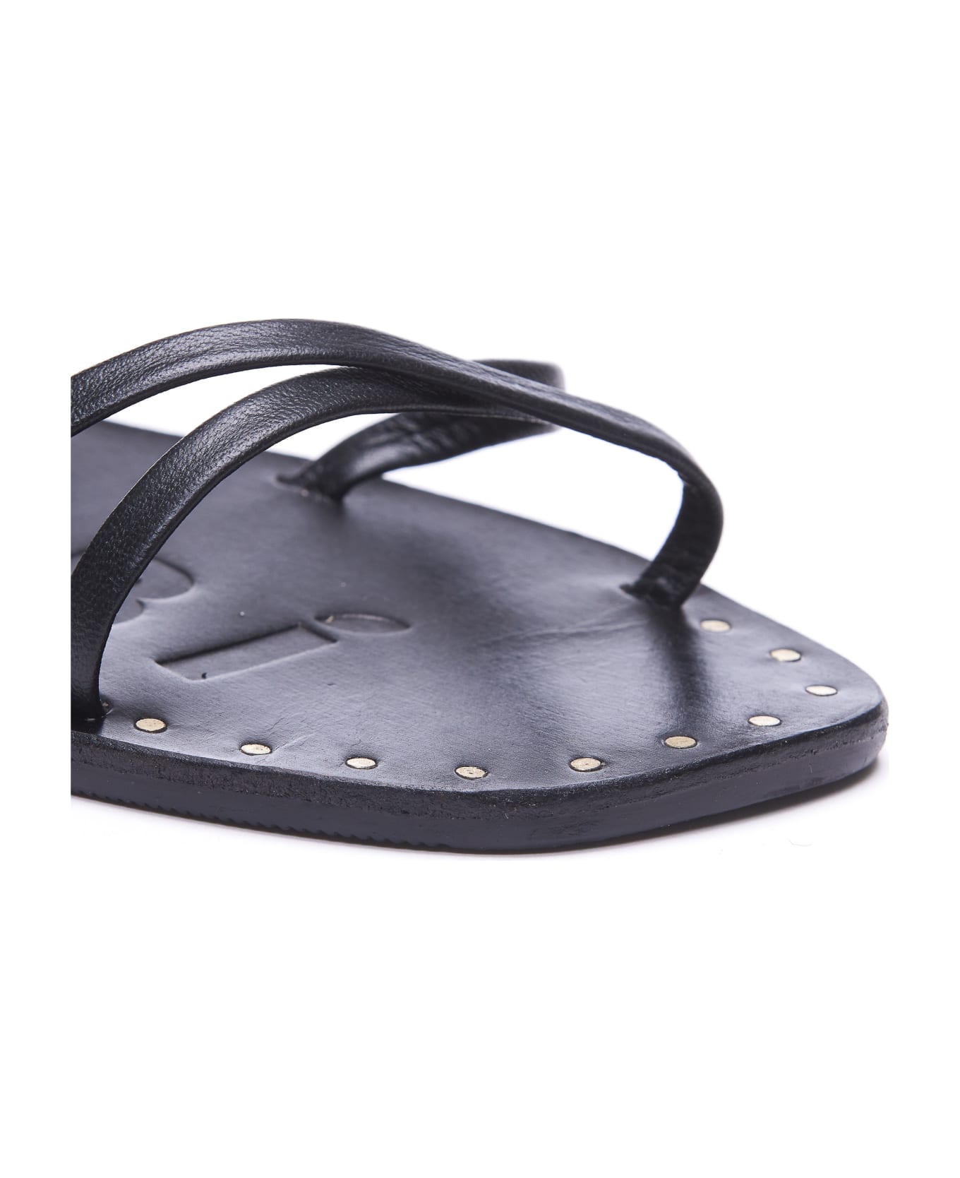 Manebi Leather Sandals - Black