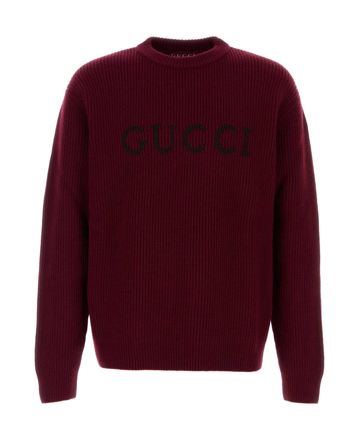 Gucci Burgundy Wool Blend Sweater - ROSSOANCORABROWN