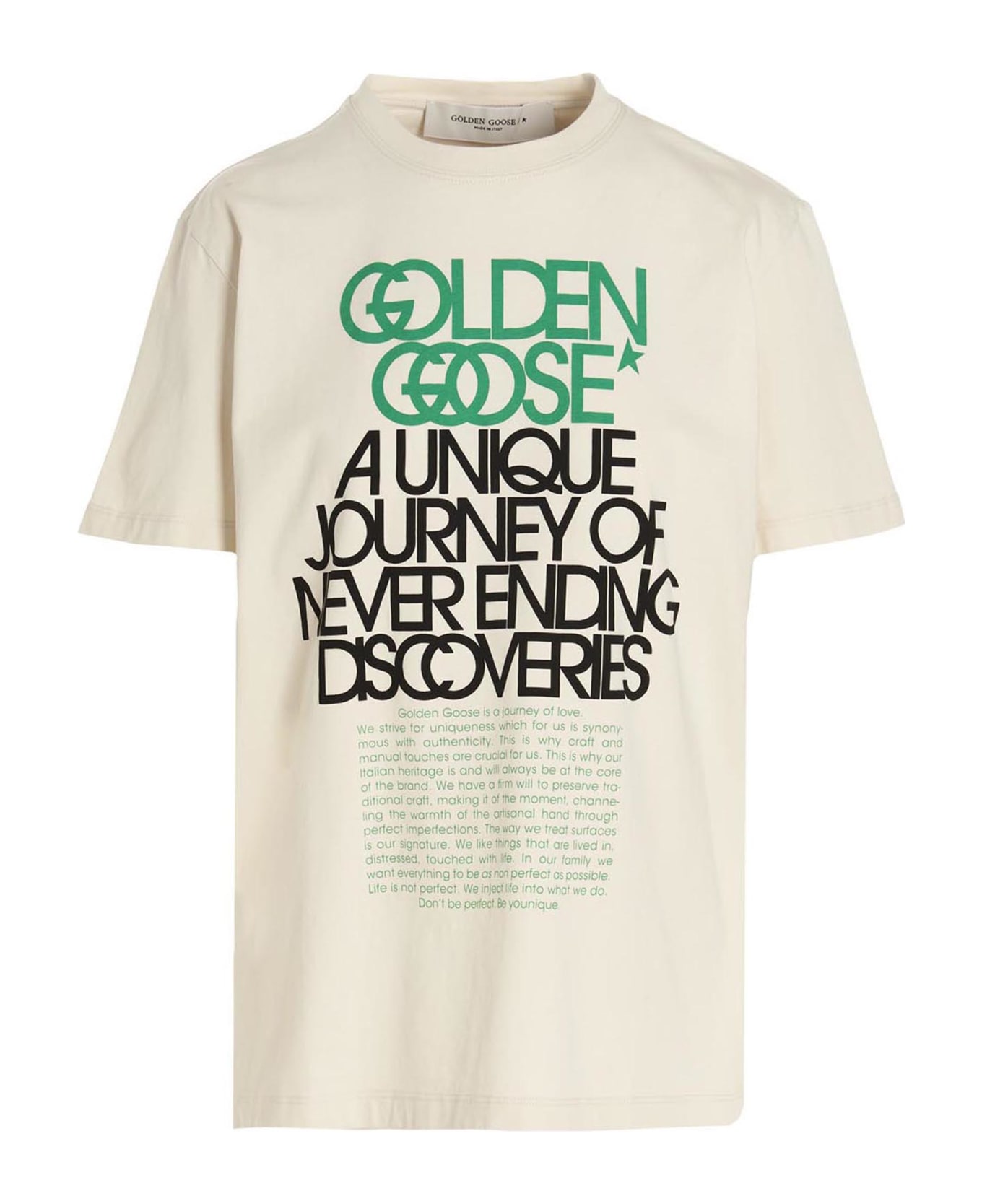 Golden Goose 'a Unique Journey Of Never Ending Discoveries  T-skirt - White