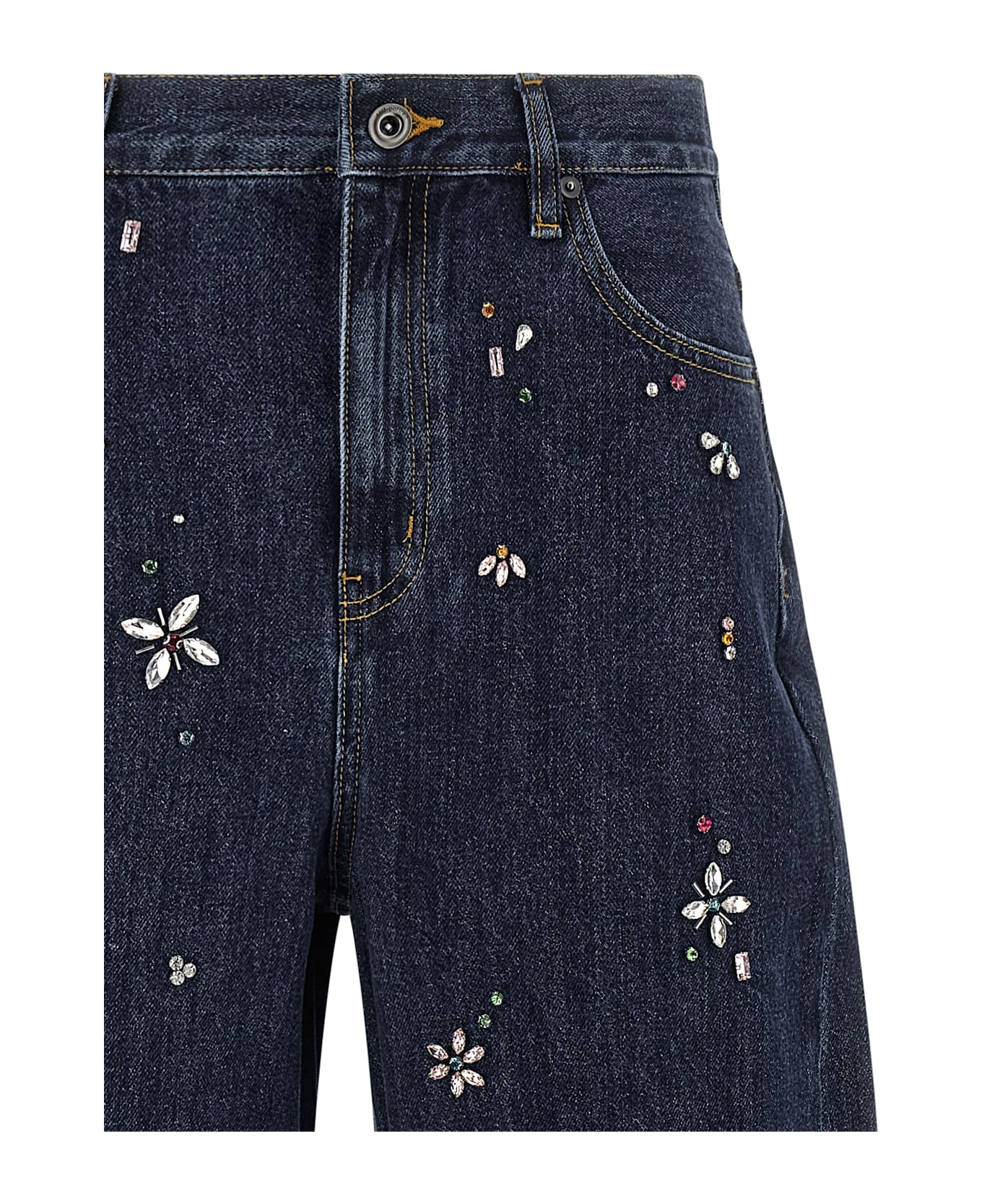 self-portrait 'barrel Leg' Jeans - Blue