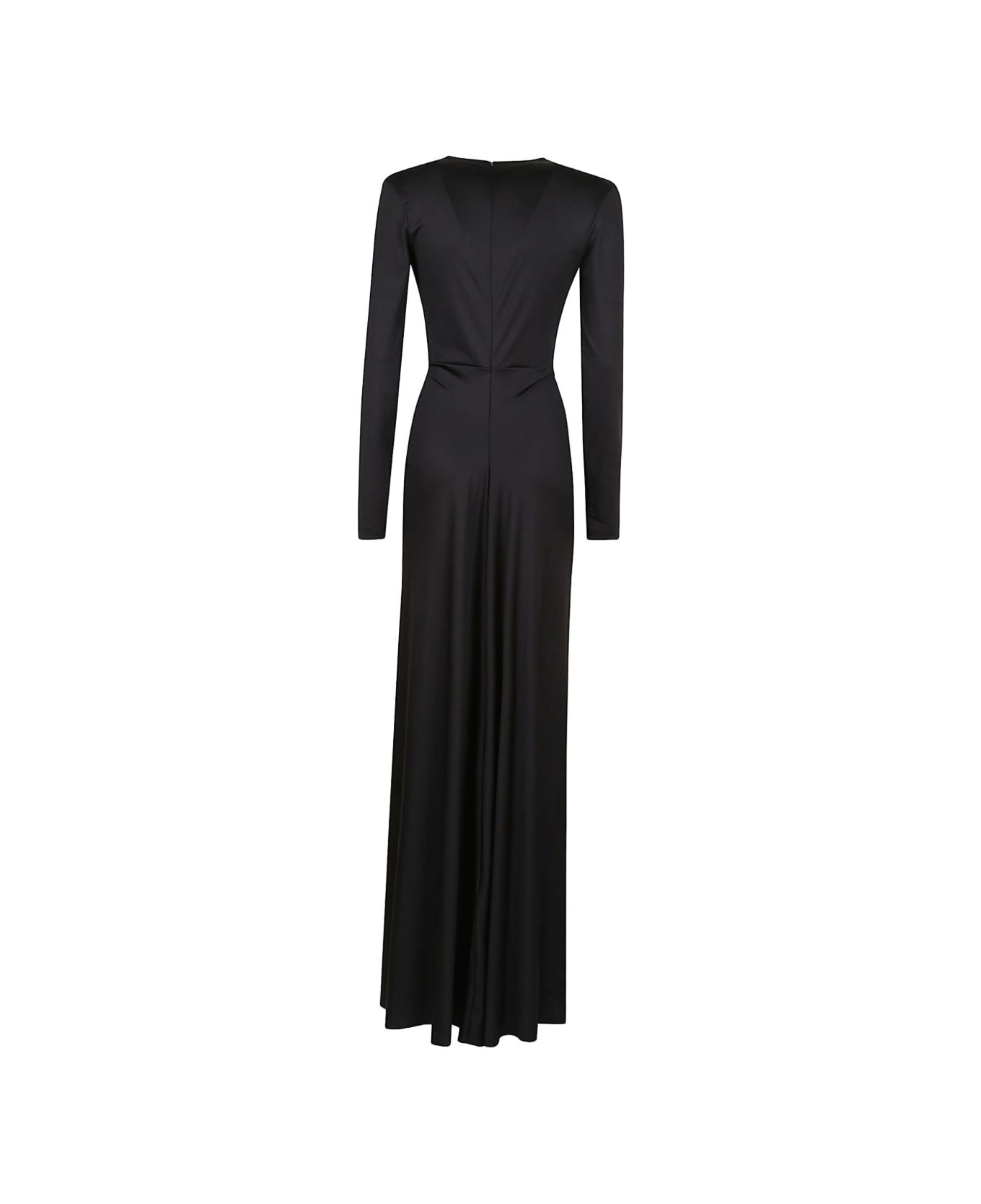 Victoria Beckham Long Dress With Deep Neckline - Black
