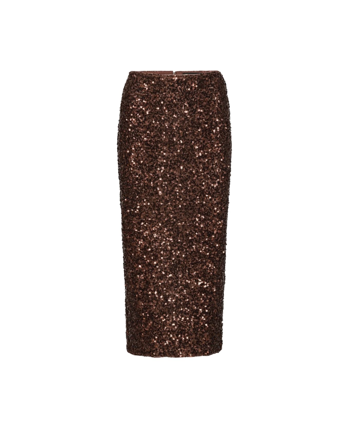 Rotate by Birger Christensen Midi Skirt With Sequins - BROWN