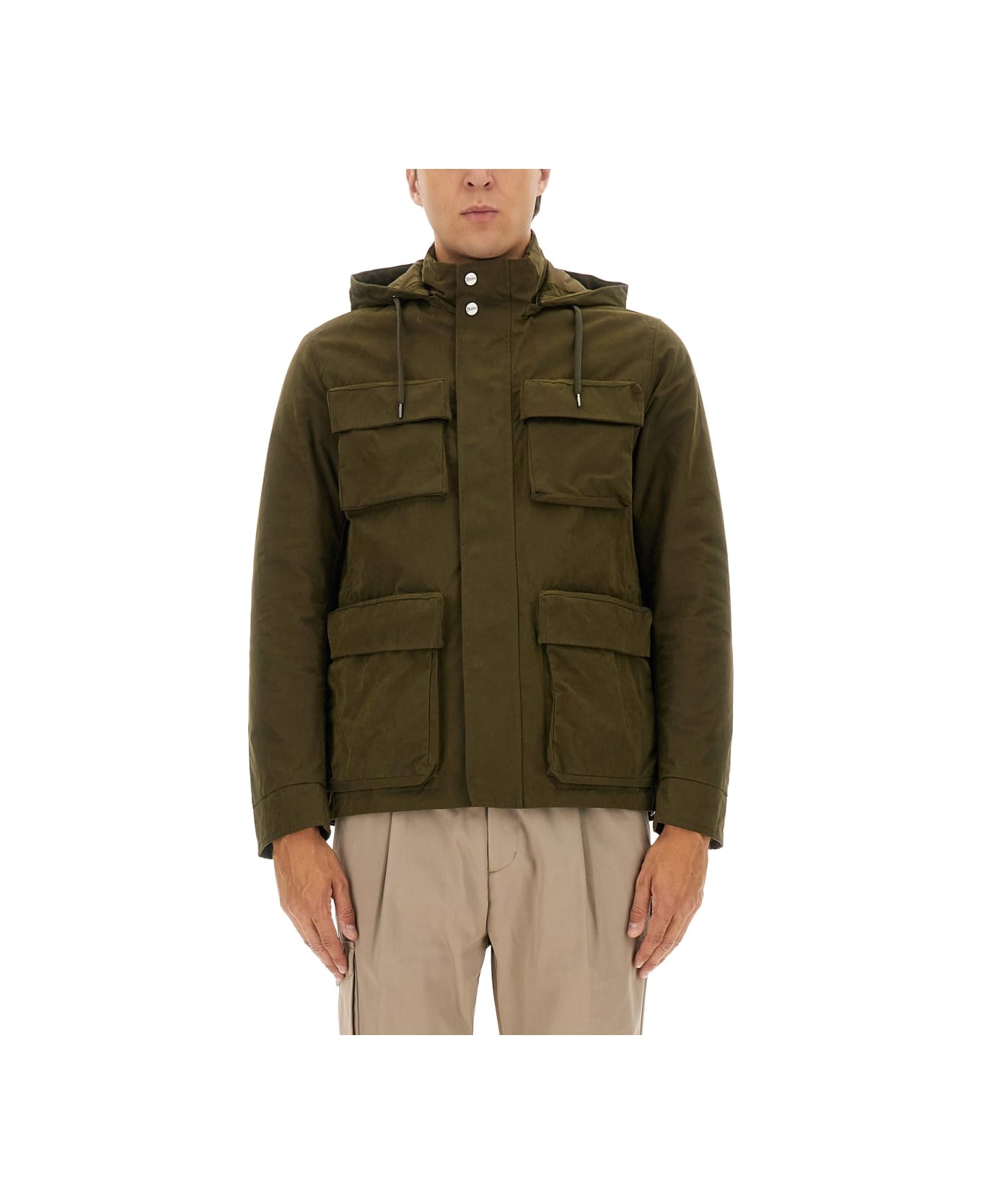 Herno Waxed Cotton Short Parka - MILITARY GREEN