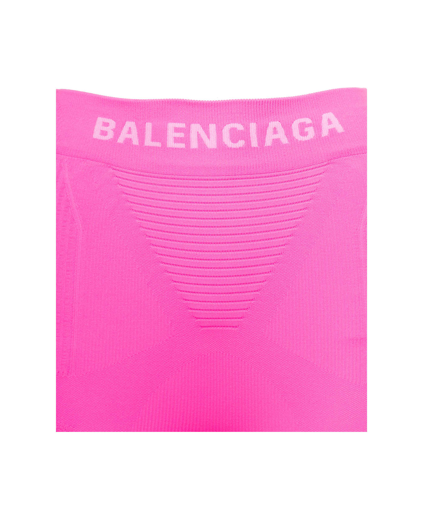 Balenciaga Pink Athletic Leggings With Logo In Polyammide Stretch Woman - Pink