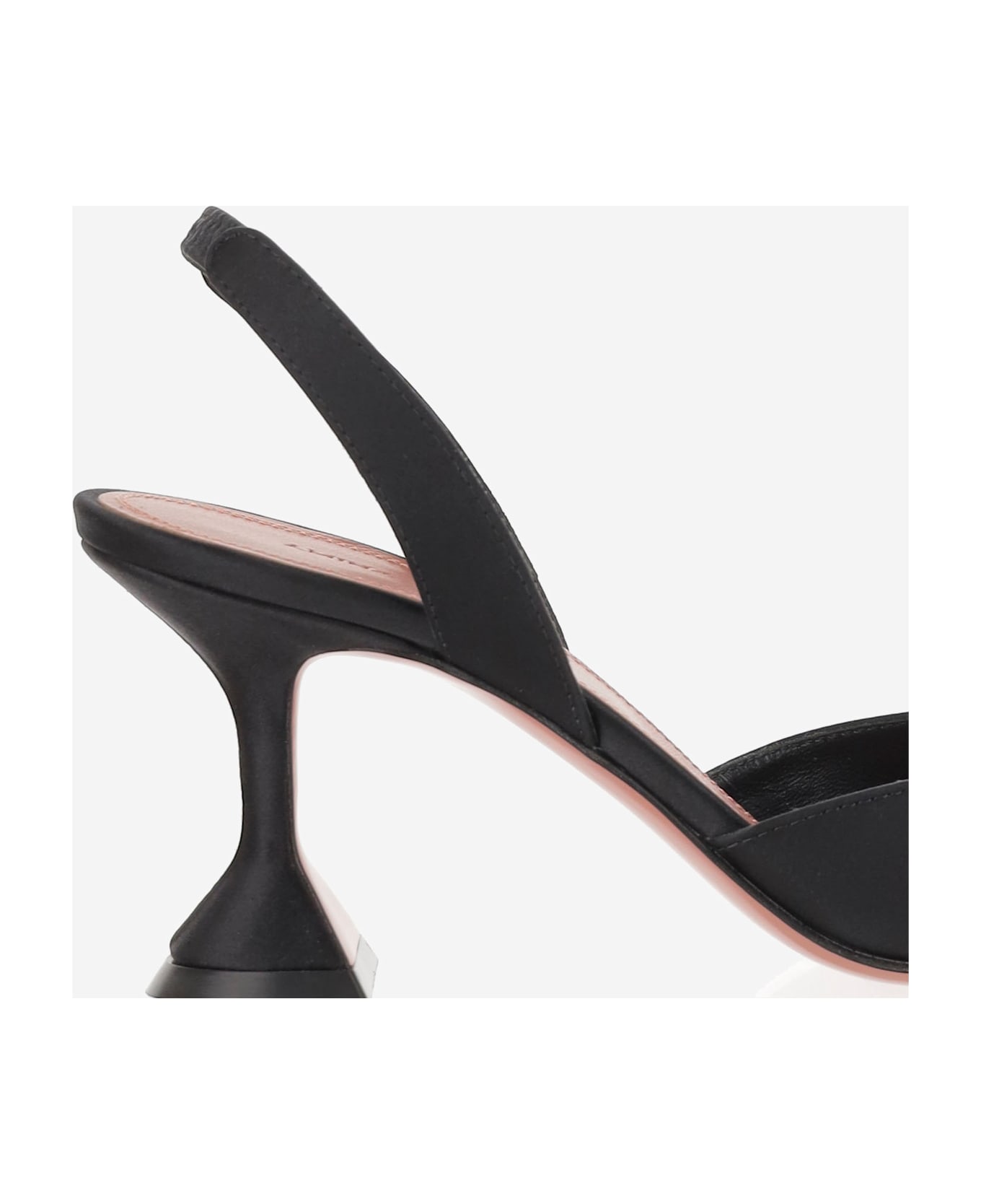 Amina Muaddi Begum Silk Slingback - Black