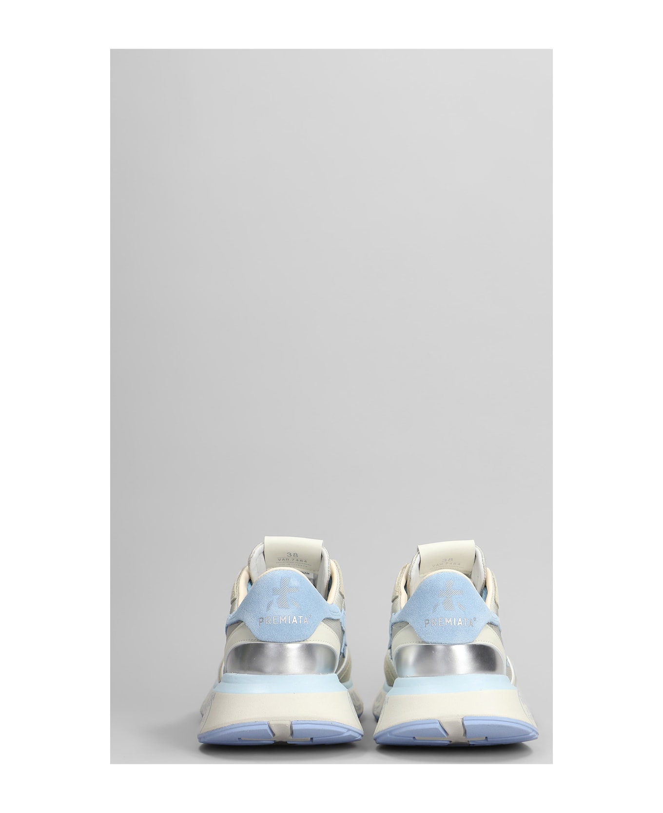 Premiata Lauryn Sneakers In Beige Suede And Fabric - beige