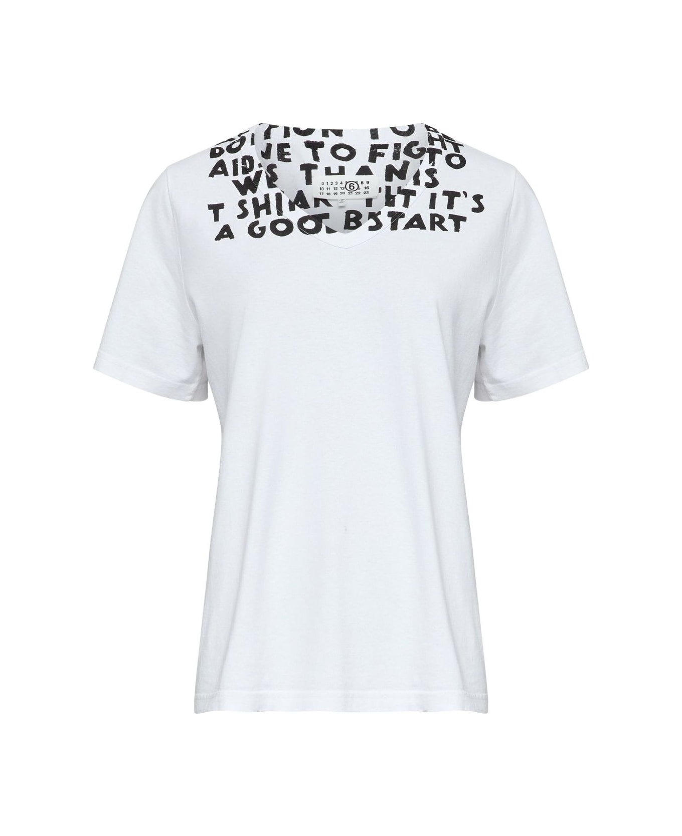 MM6 Maison Margiela Printed Cotton T-shirt - White