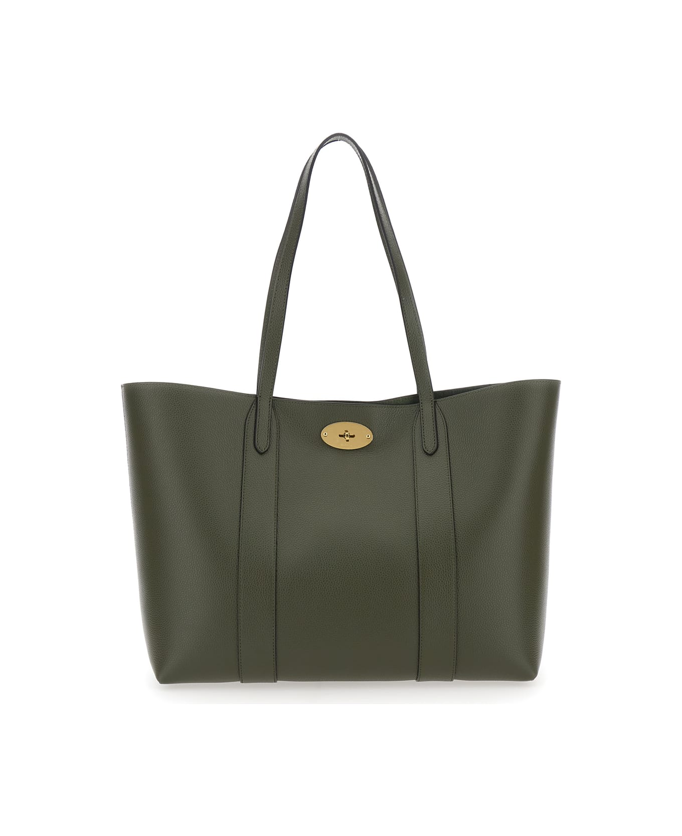 Mulberry 'bayswater' Green Tote Bag With Front Turn-lock Closure In Leather Woman - Green