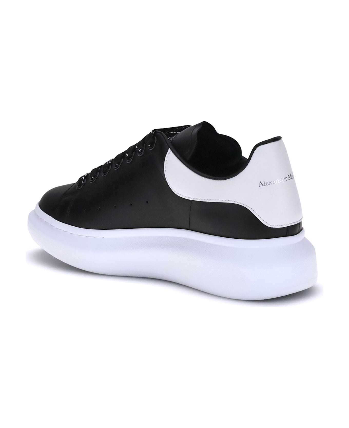 Alexander McQueen Leather Sneakers - BLACKWHITE