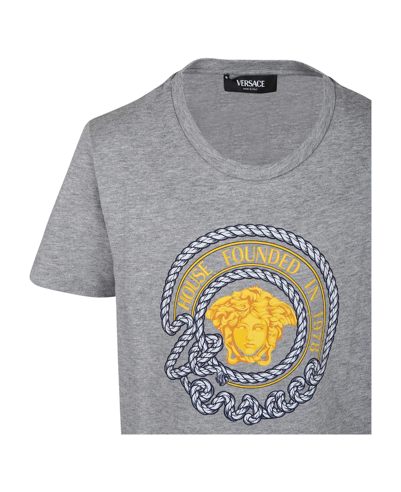 Versace Grey T-shirt For Boy With Medusa - Grey