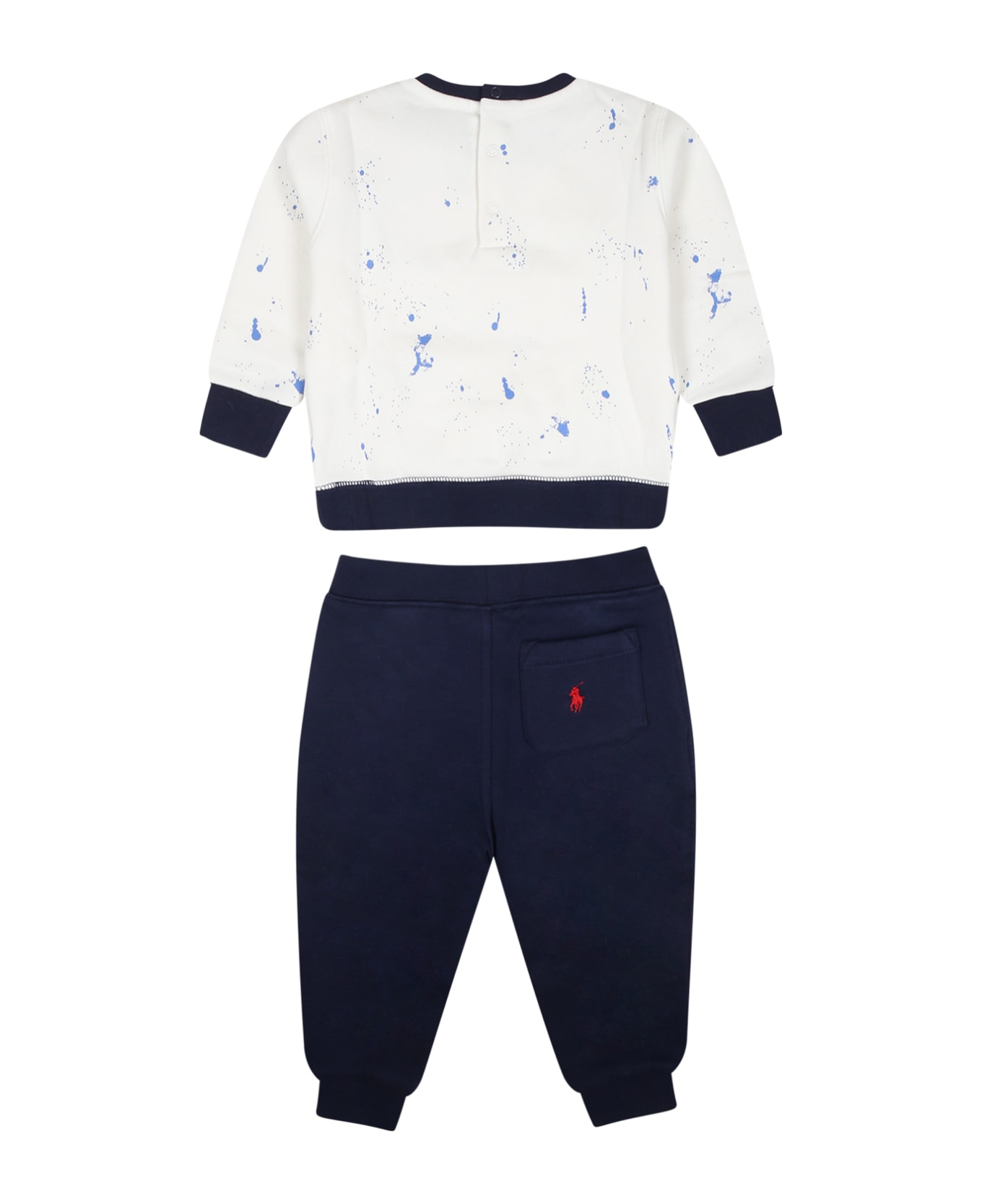 Ralph Lauren Blue Suit For Baby Boy With Polo Bear - Multicolor ボトムス