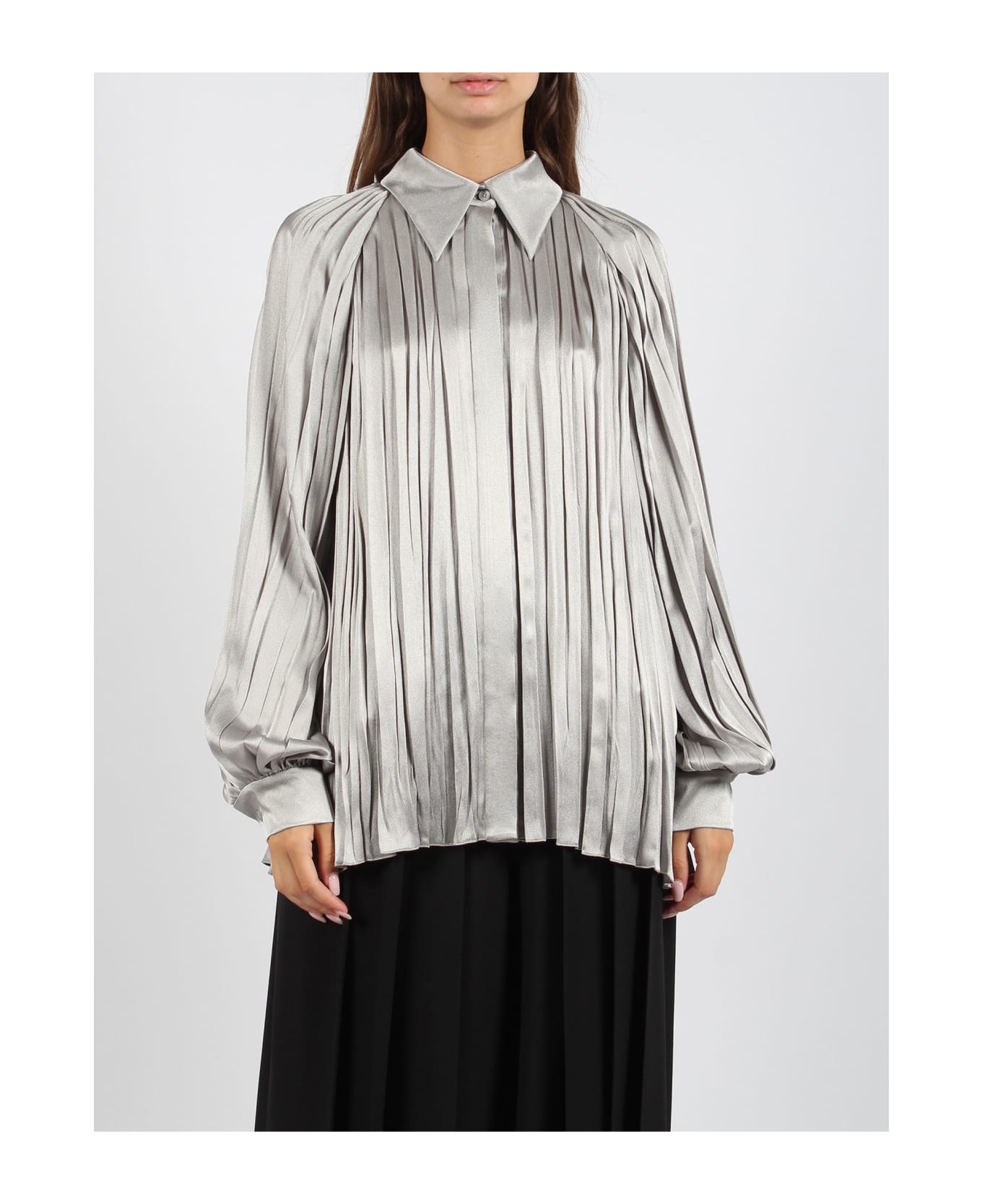 Alberta Ferretti Pleated Shirt - Grey