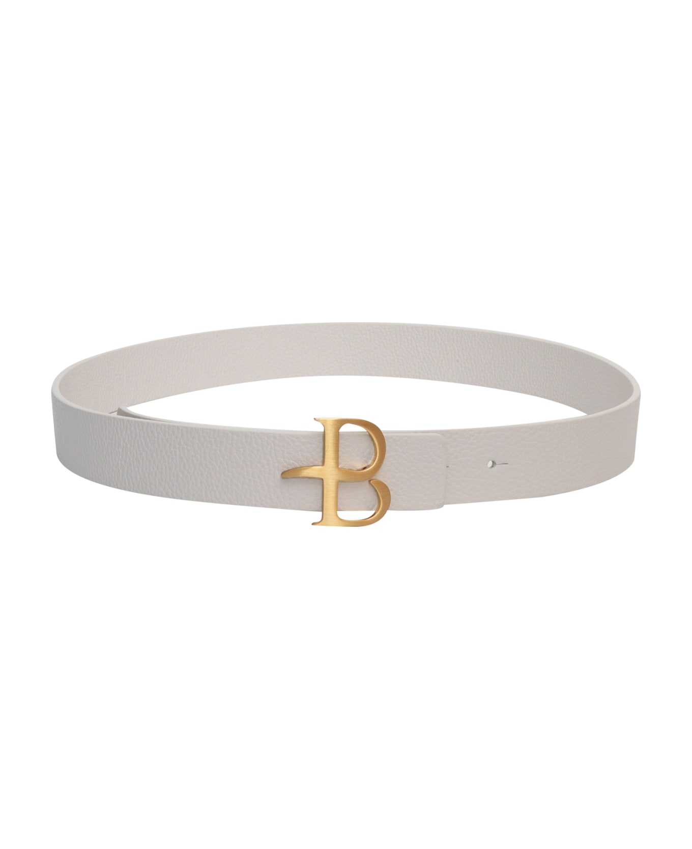 Ballantyne White Belt With Gold Logo - WHITE