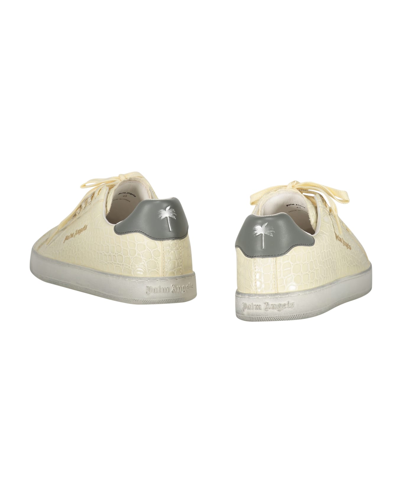 Palm Angels New Tennis Leather Sneakers - Ivory