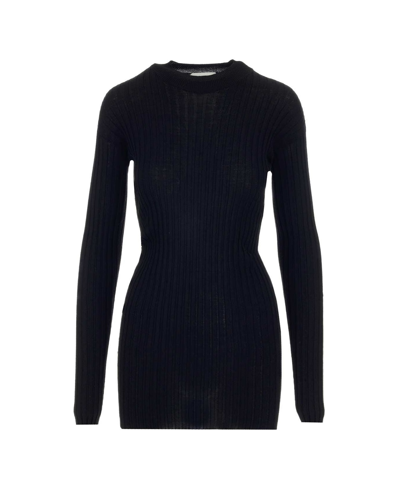 Bottega Veneta Ribbed Knit Sweater - BLACK