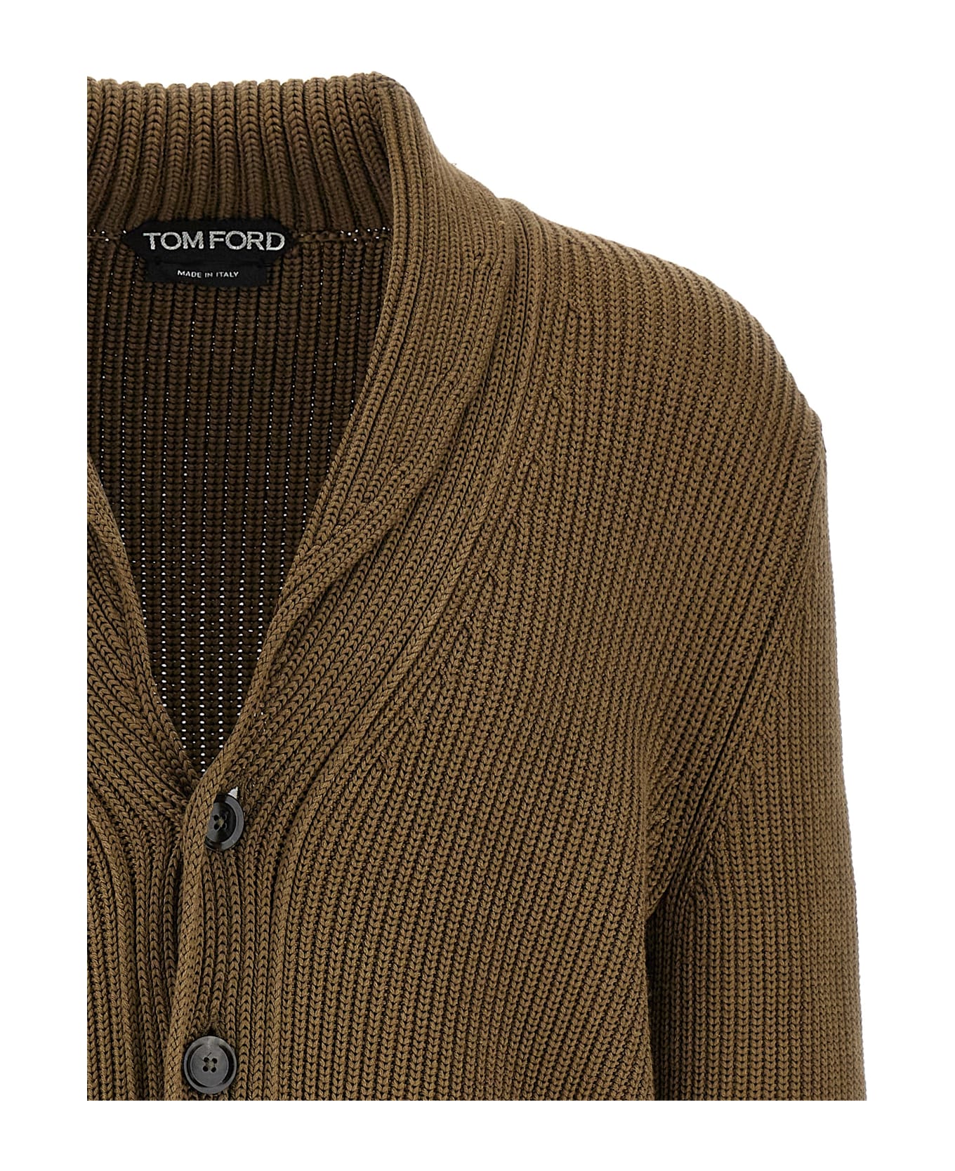 Tom Ford Wool Silk Cardigan - Brown