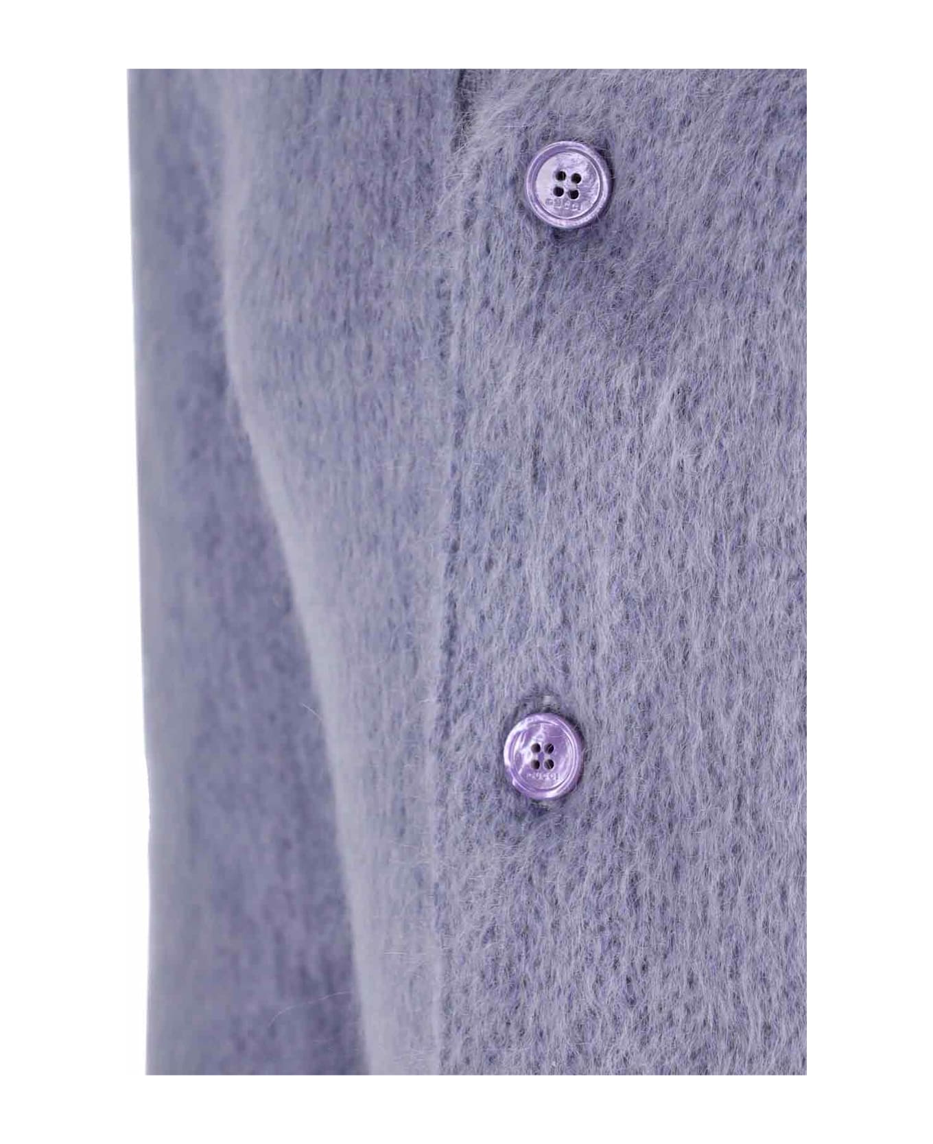 Gucci Mohair Blend Cardigan - Purple