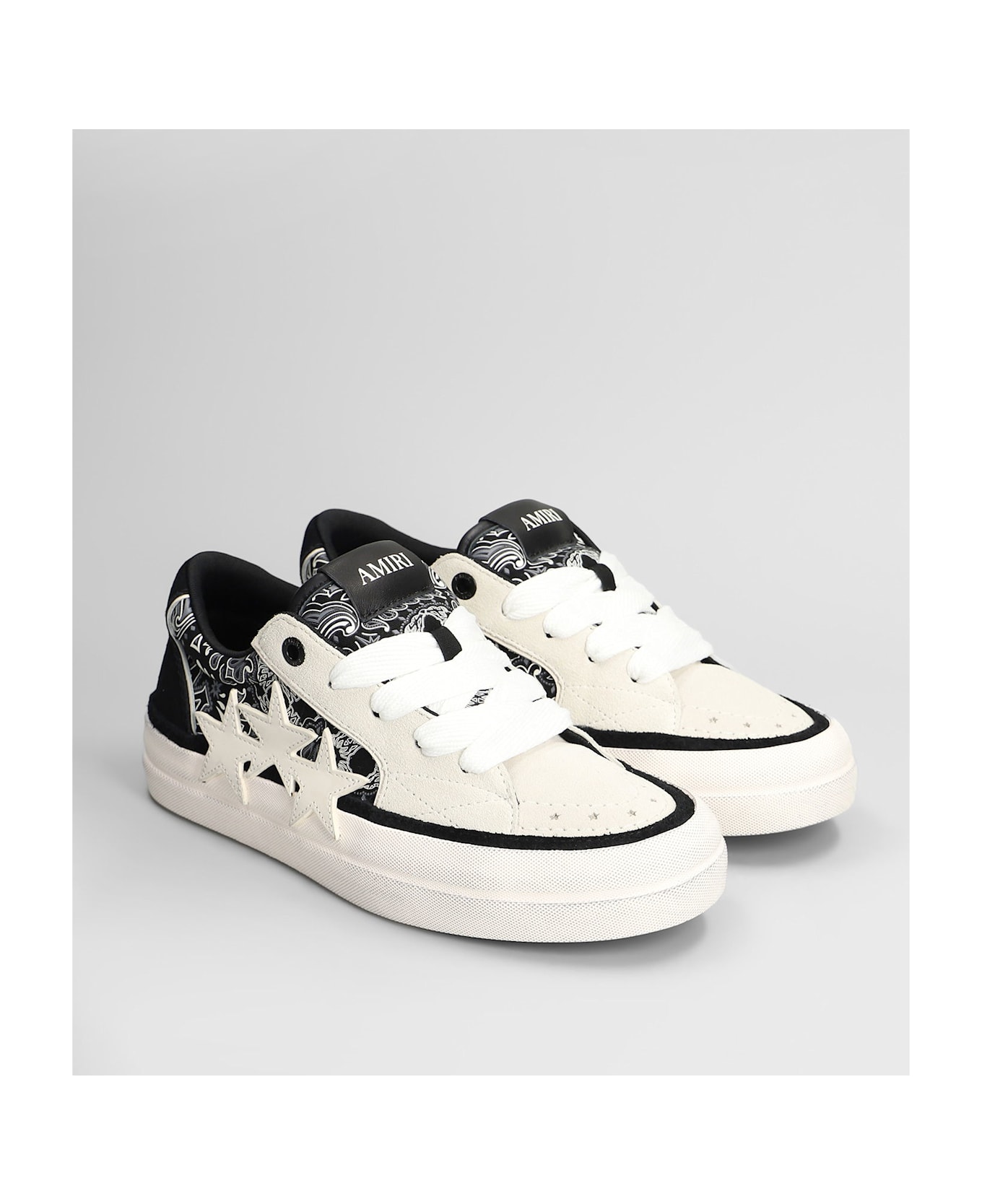 AMIRI Bandana Sunset Skate Sneakers In Black Suede - black