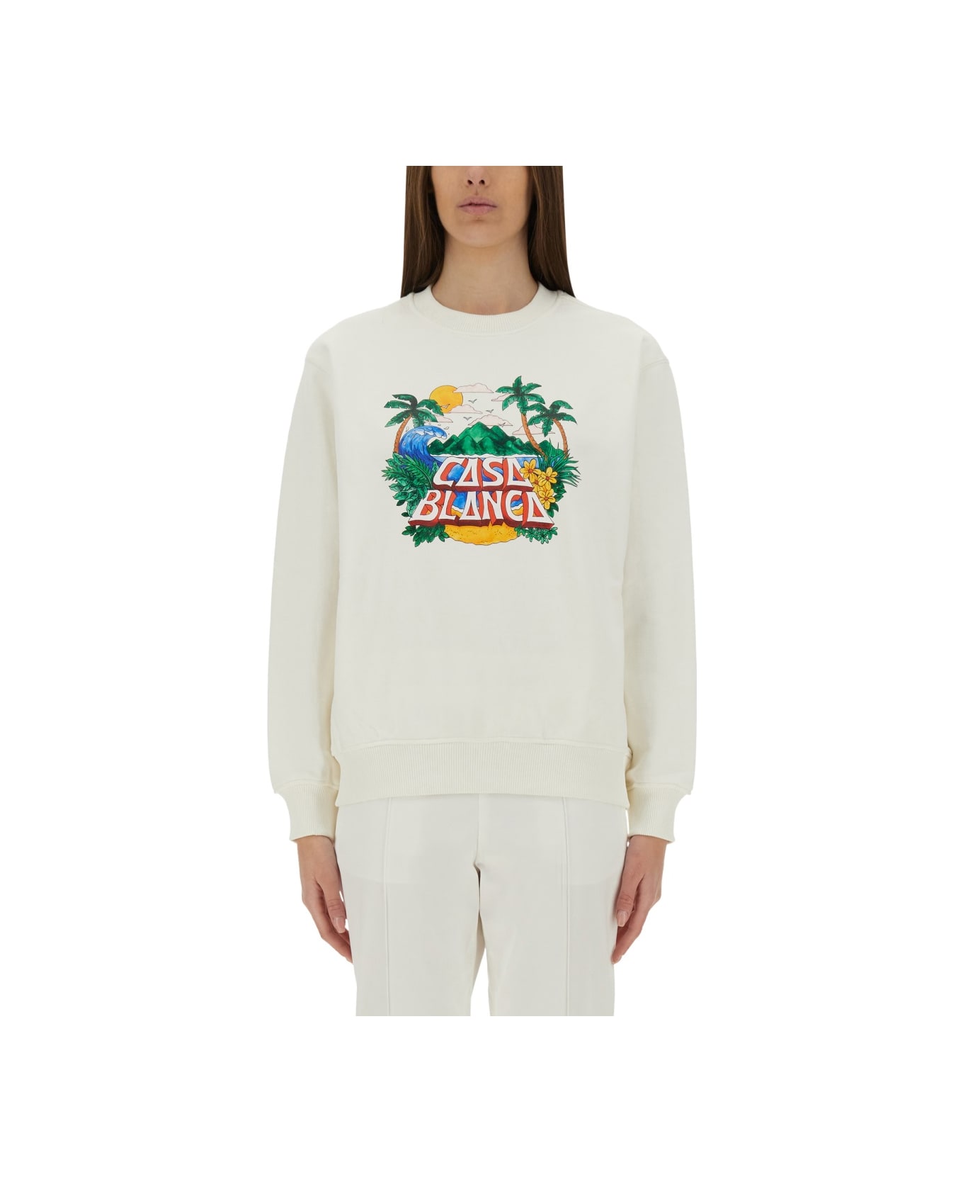 Casablanca Home Beach Wave Sweatshirt - WHITE
