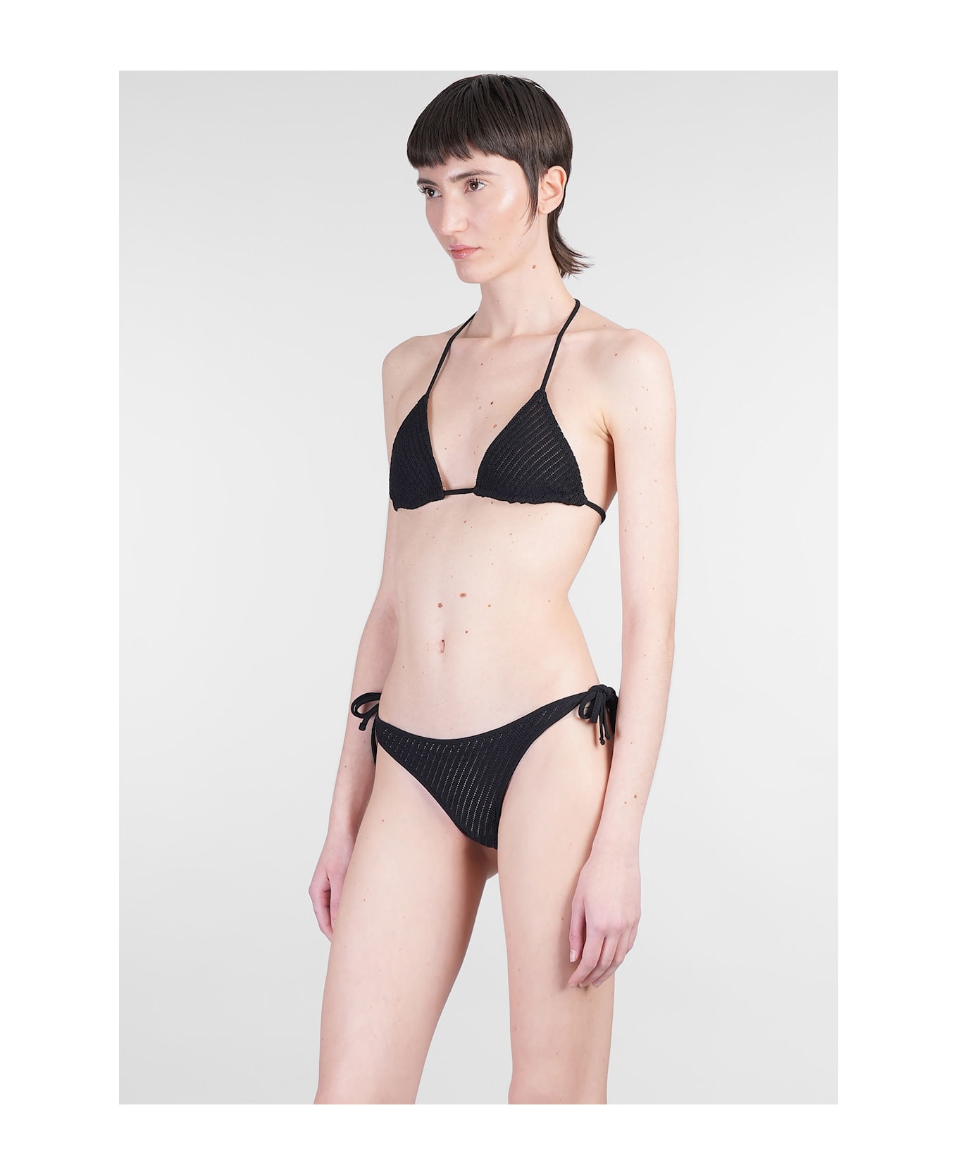 Laneus Beachwear In Black Viscose - black