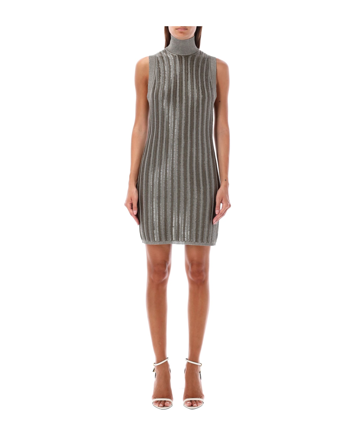 Tom Ford Braided Metal Mini Dress - METALLIC OLIVE