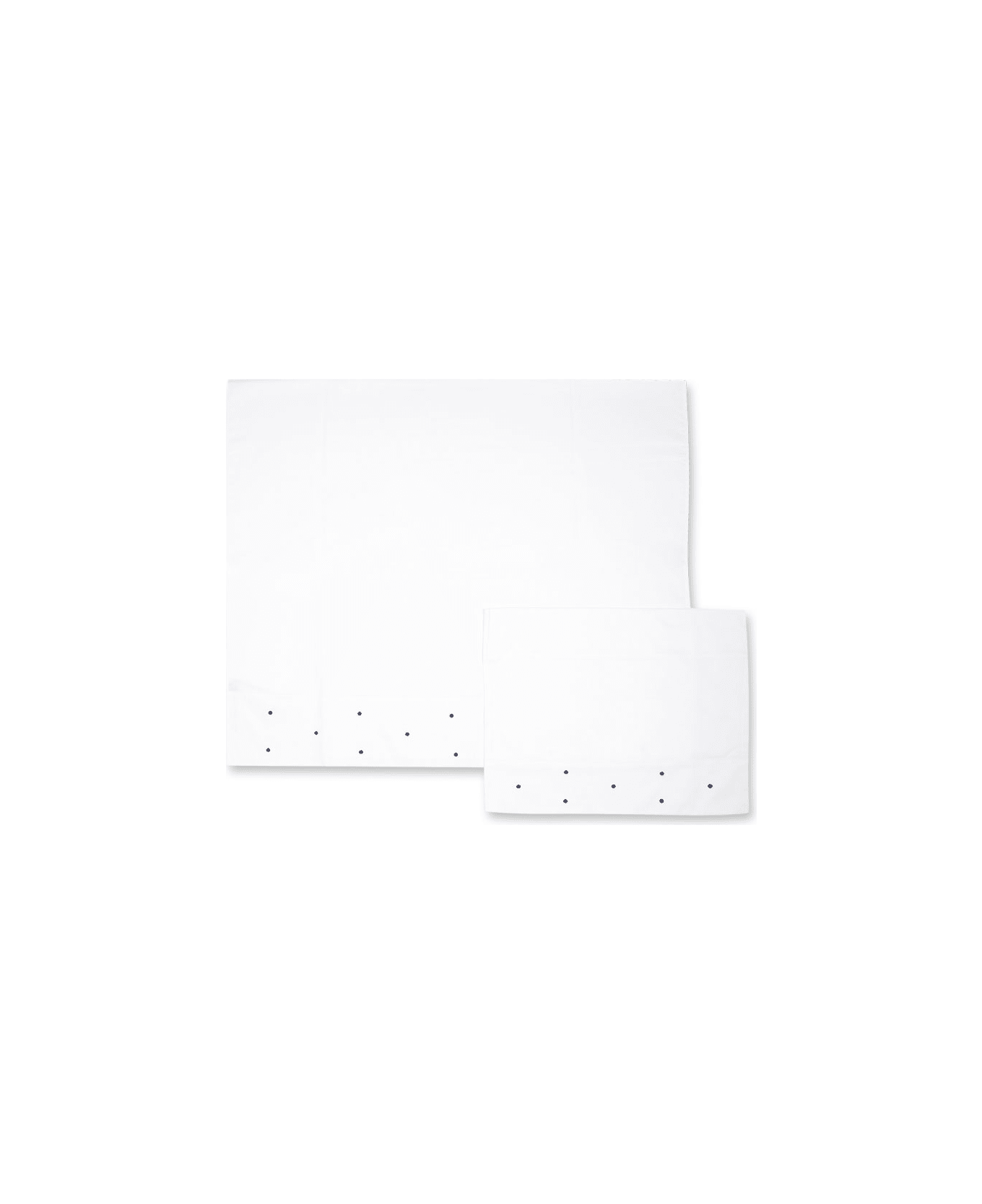 Little Bear White Sheet Set For Baby Boy With Polka Dots - White