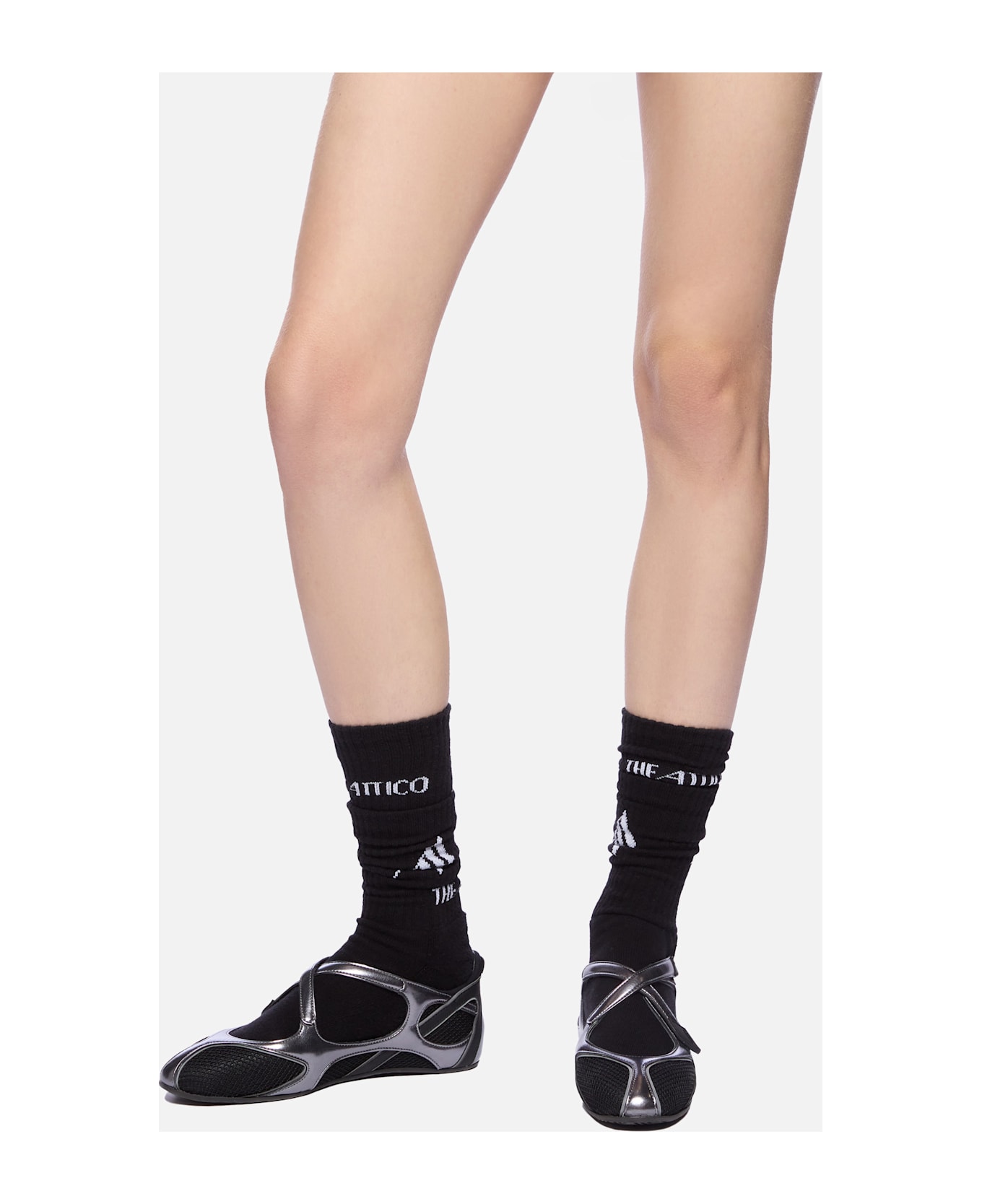 The Attico Ballerina Nomad Flat - Black