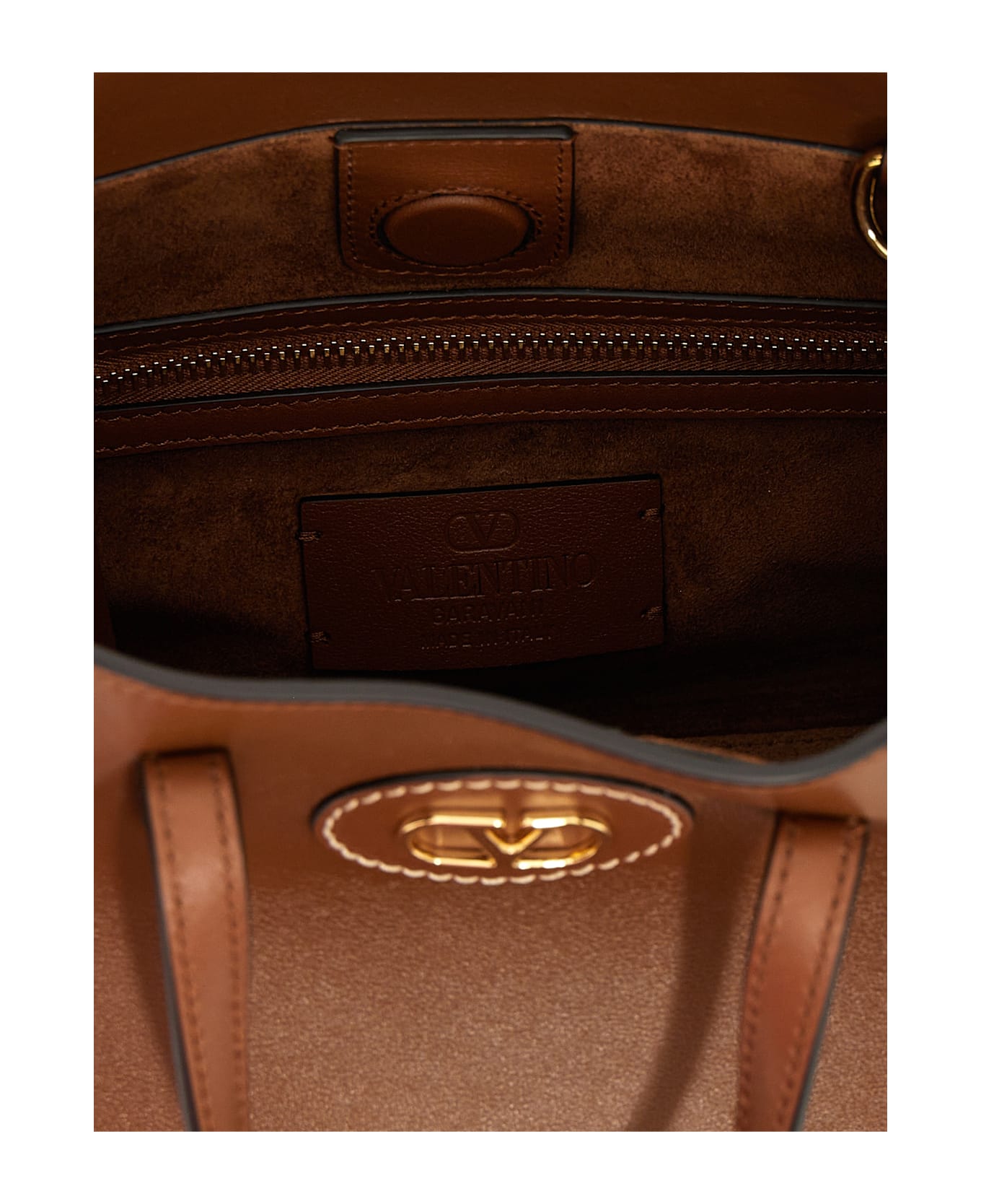 Valentino Garavani 'antibes' Small Handbag - Brown