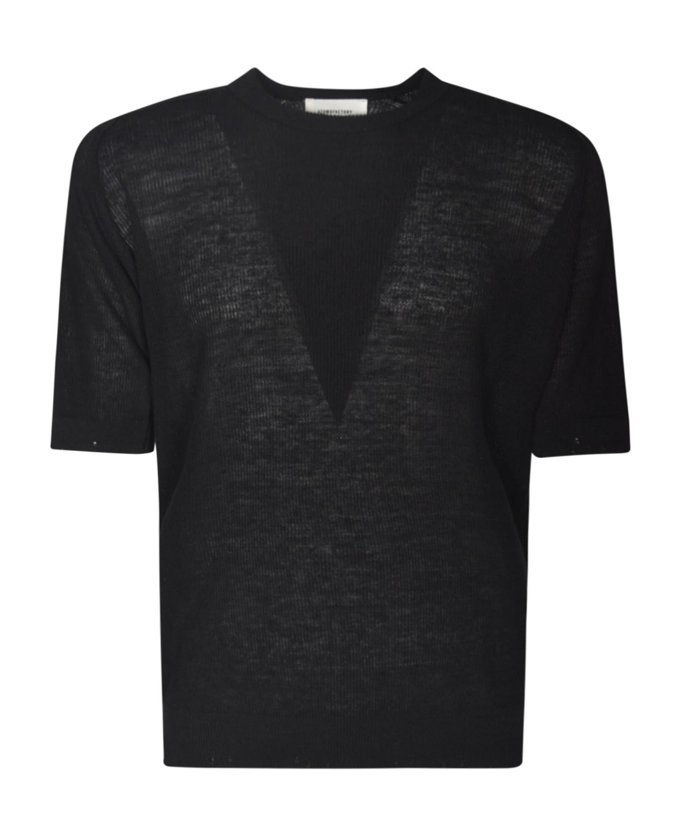 Atomo Factory Knitted Short-sleeved T-shirt - Black