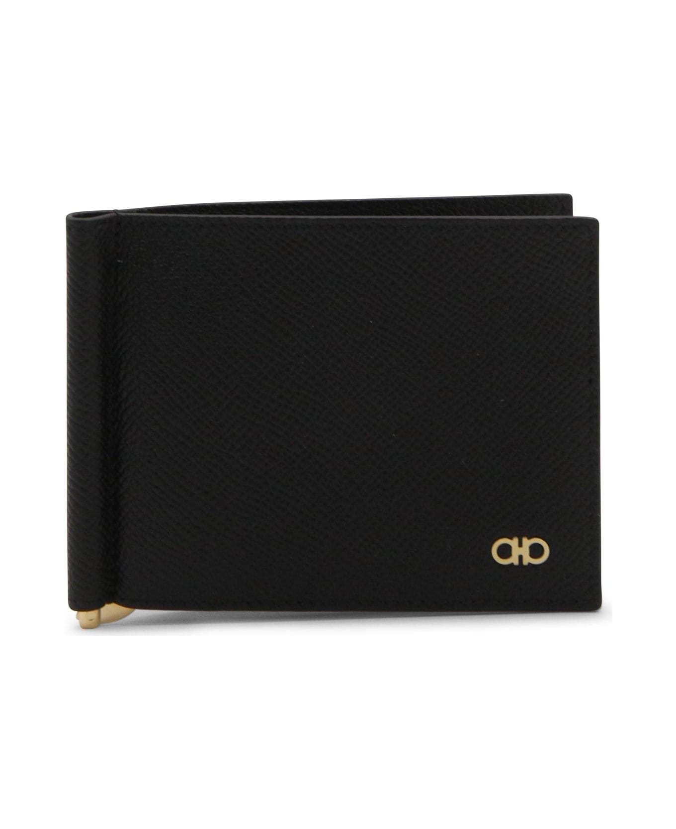 Ferragamo Logo Plaque Bi-fold Wallet - BLACK