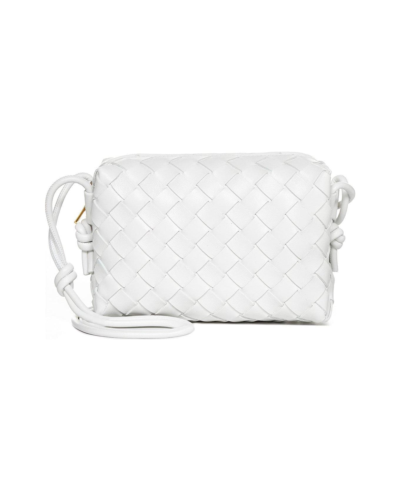Bottega Veneta Mini Loop Leather Shoulder Bag - White