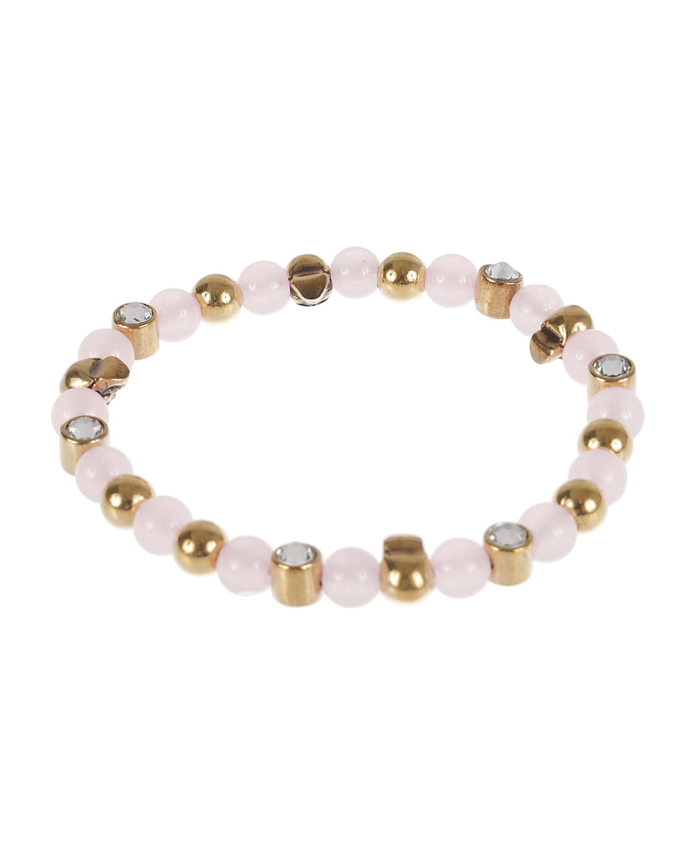Alexander McQueen Bead Necklace - Antique Gold/Pink