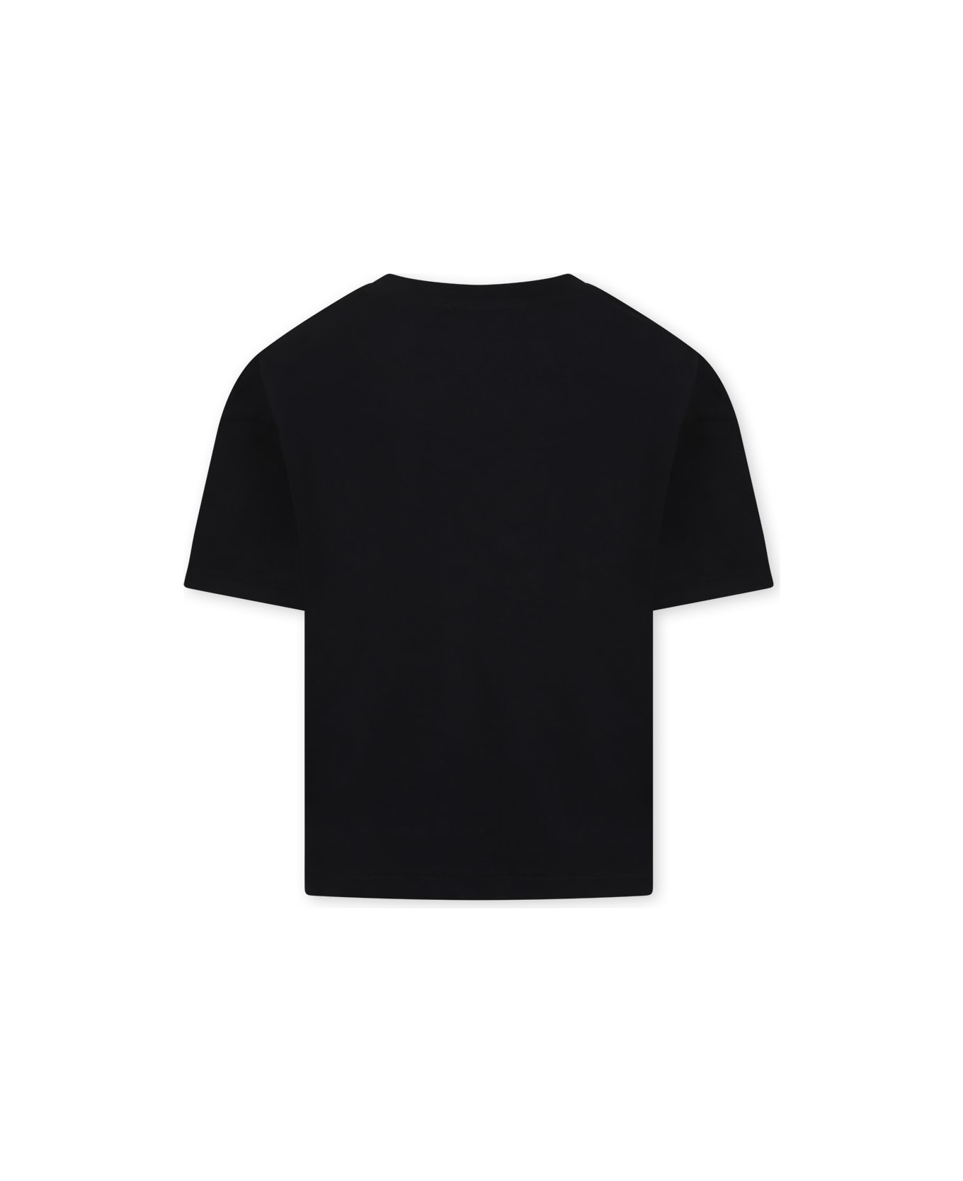 MSGM Black T-shirt For Girl With Logo - Black