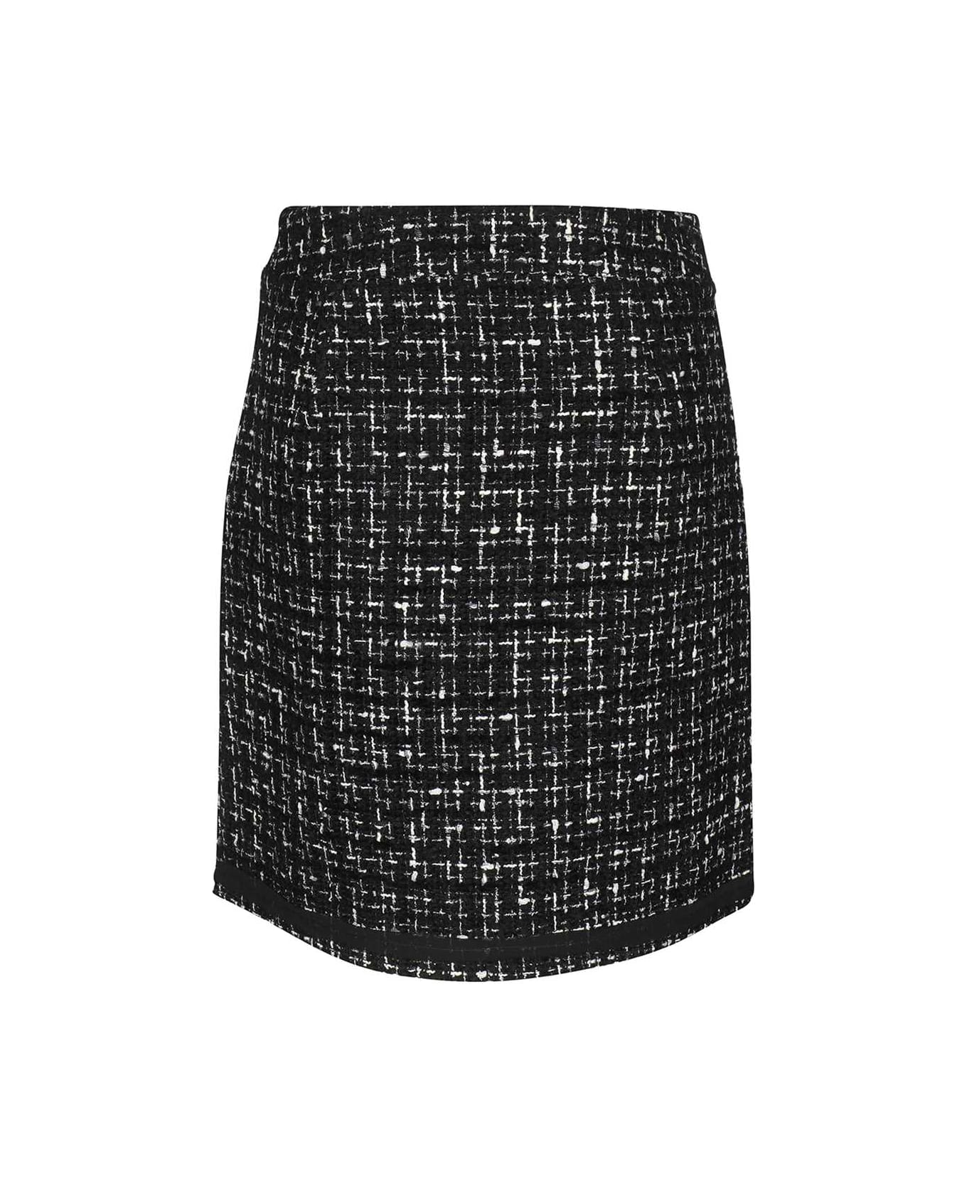 Karl Lagerfeld Bouclé Wool Skirt - black