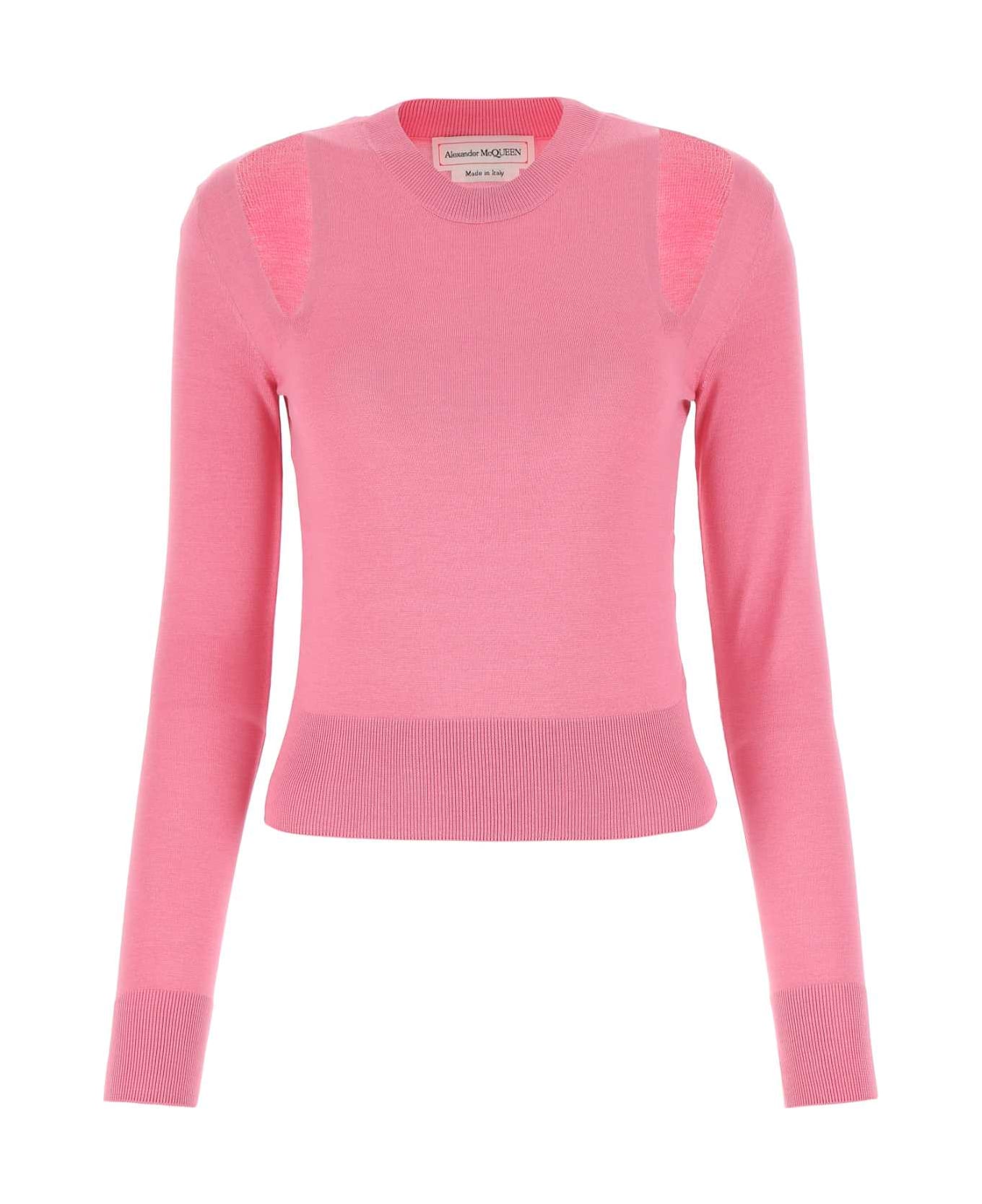 Alexander McQueen Pink Silk Blend Sweater - 5003