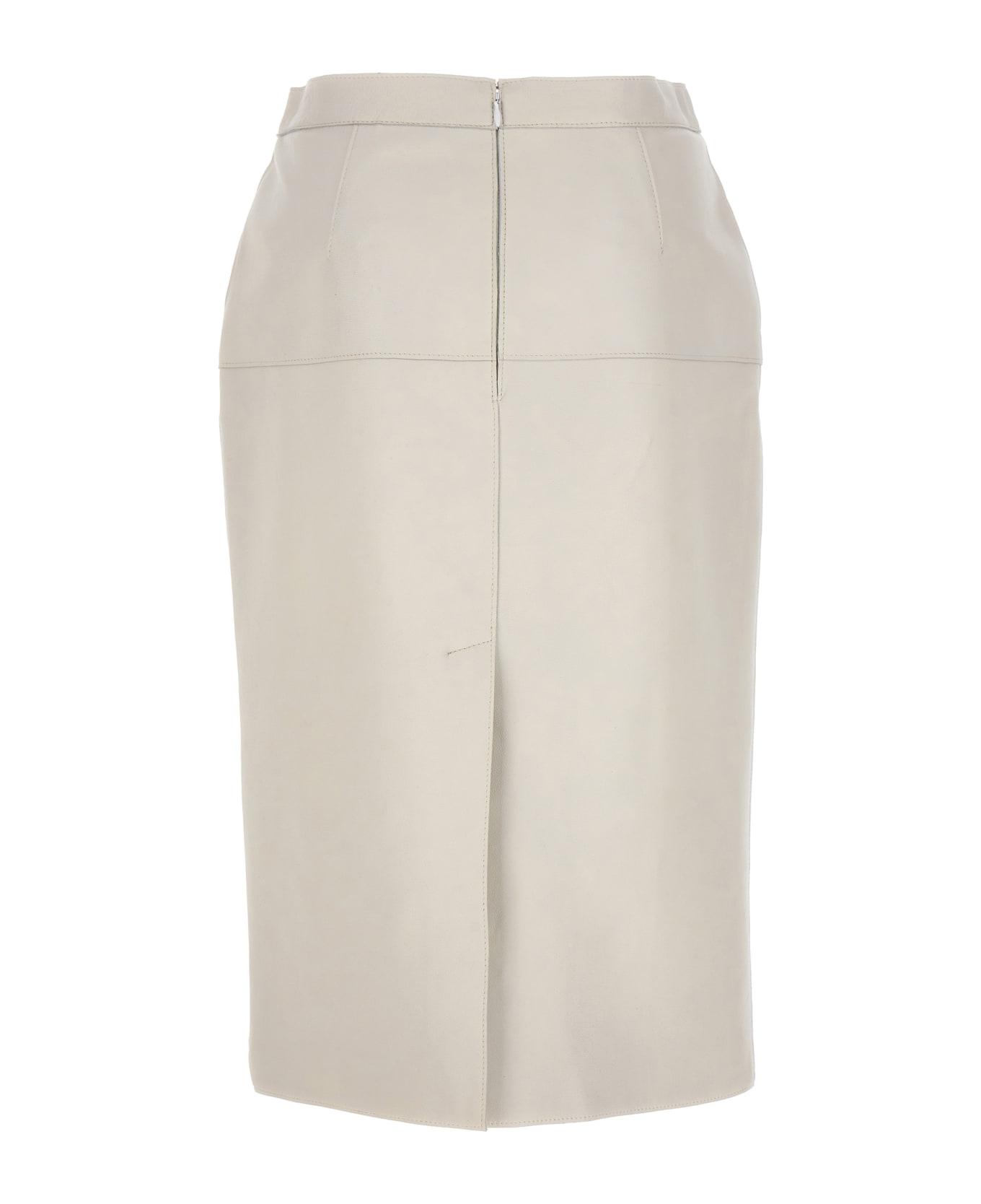 Parosh Leather Skirt - White